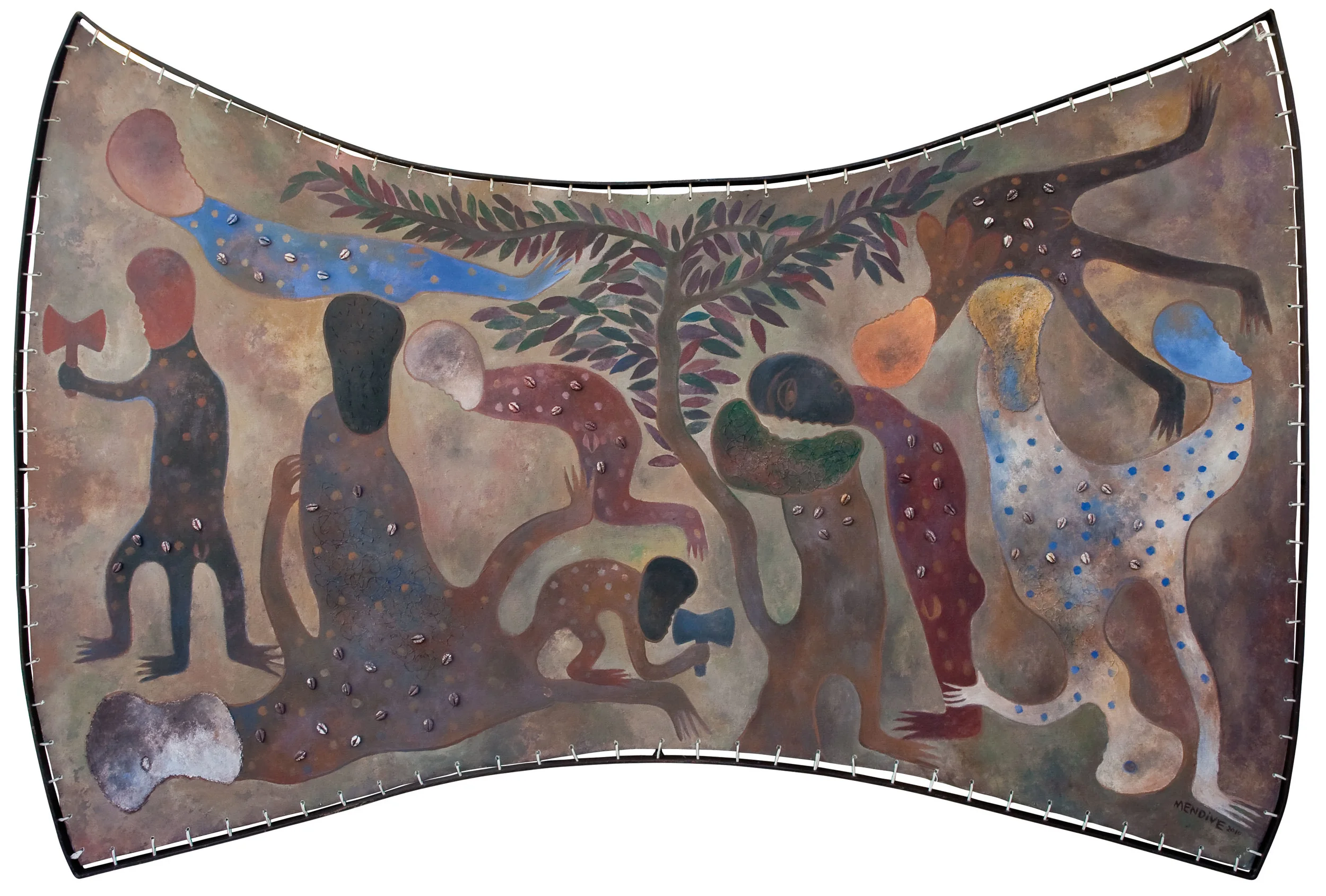 De la Serie De Doble Filo, 78 by 78 inches, Mixed Media