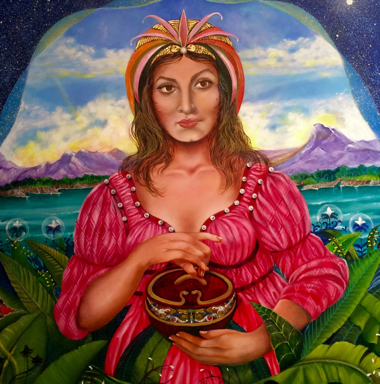Dama, 30 x 30 inches, Mixed media