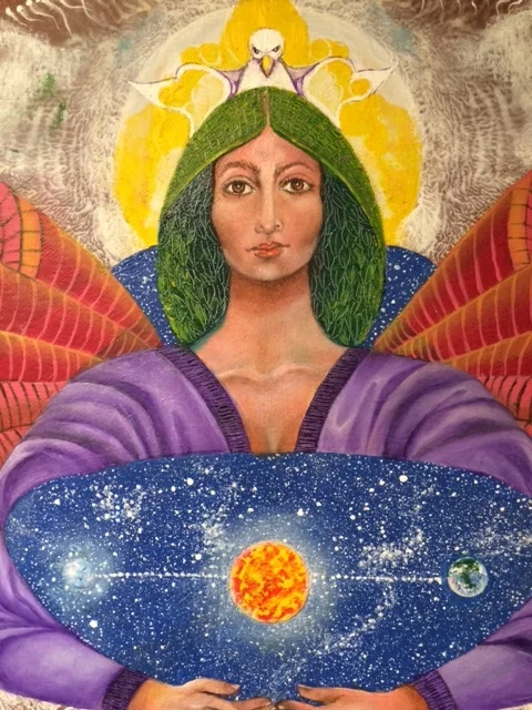 Guardien galactico (detail), 66 x 36 inches, mixed media