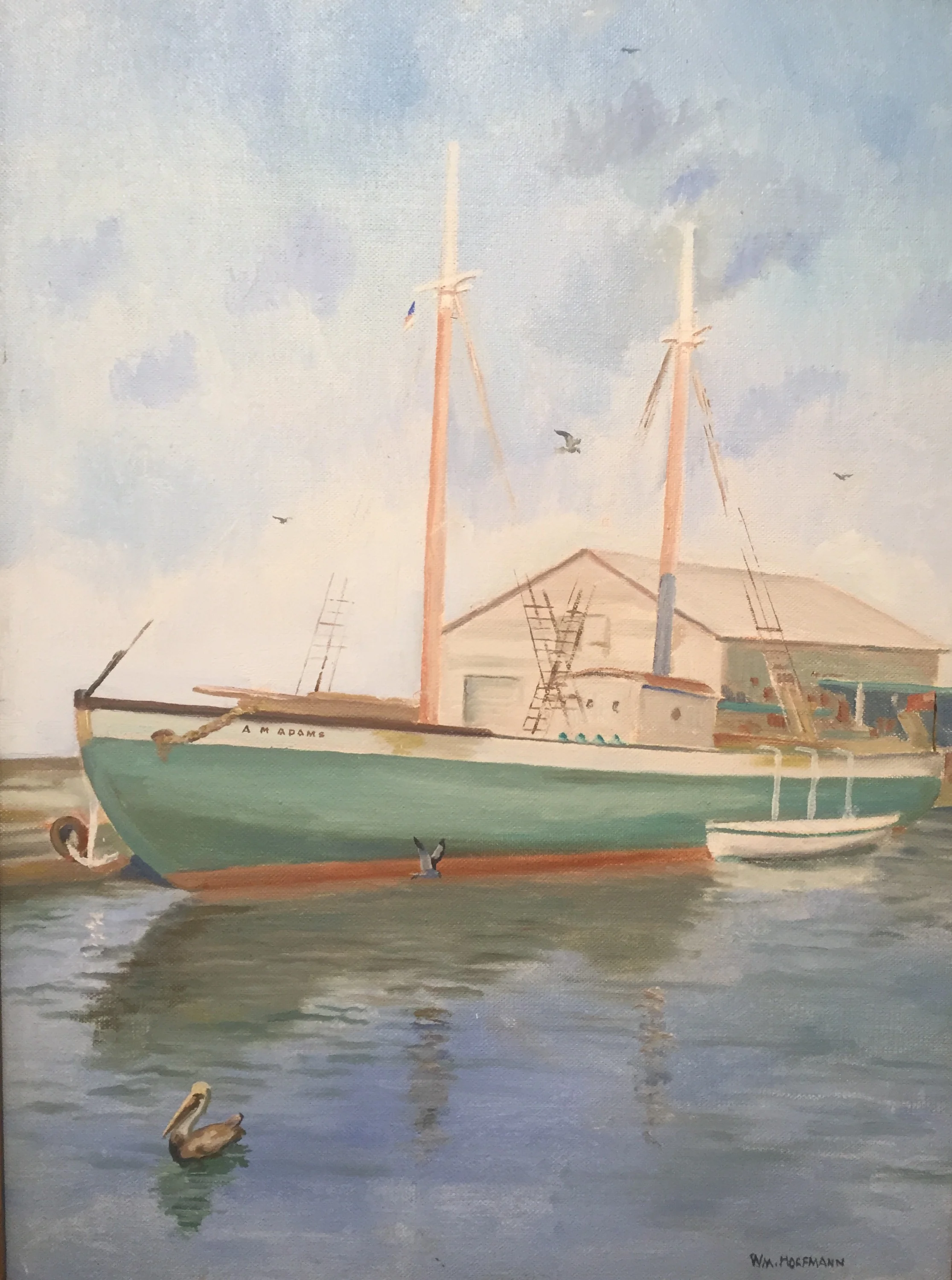 AD Adams at Turtle Crawls, 24 X 18, Oil on Board