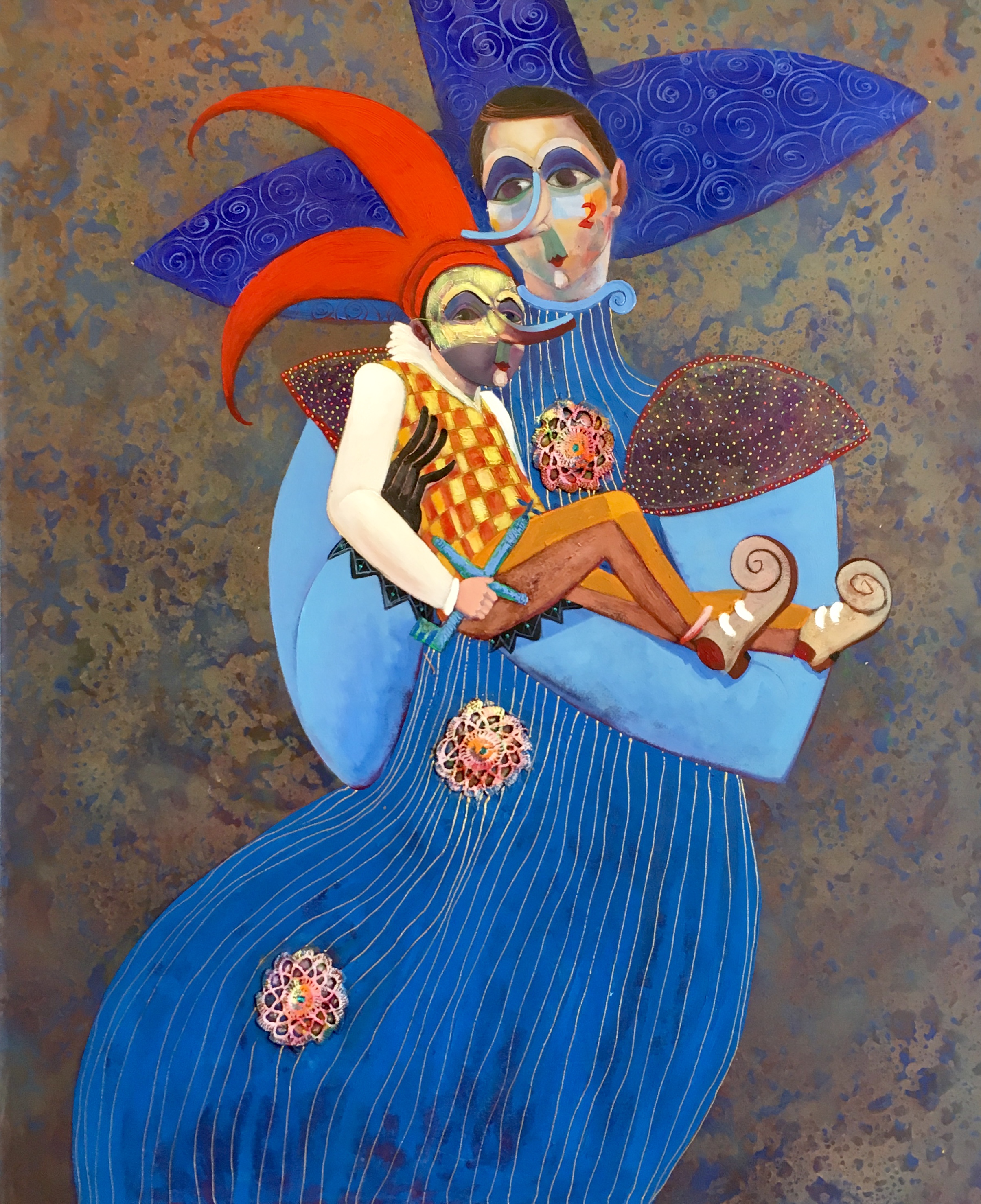 Luis Abreu's "Madonna and Child", 48 x 40, Oil on canvas at The Gallery on Greene