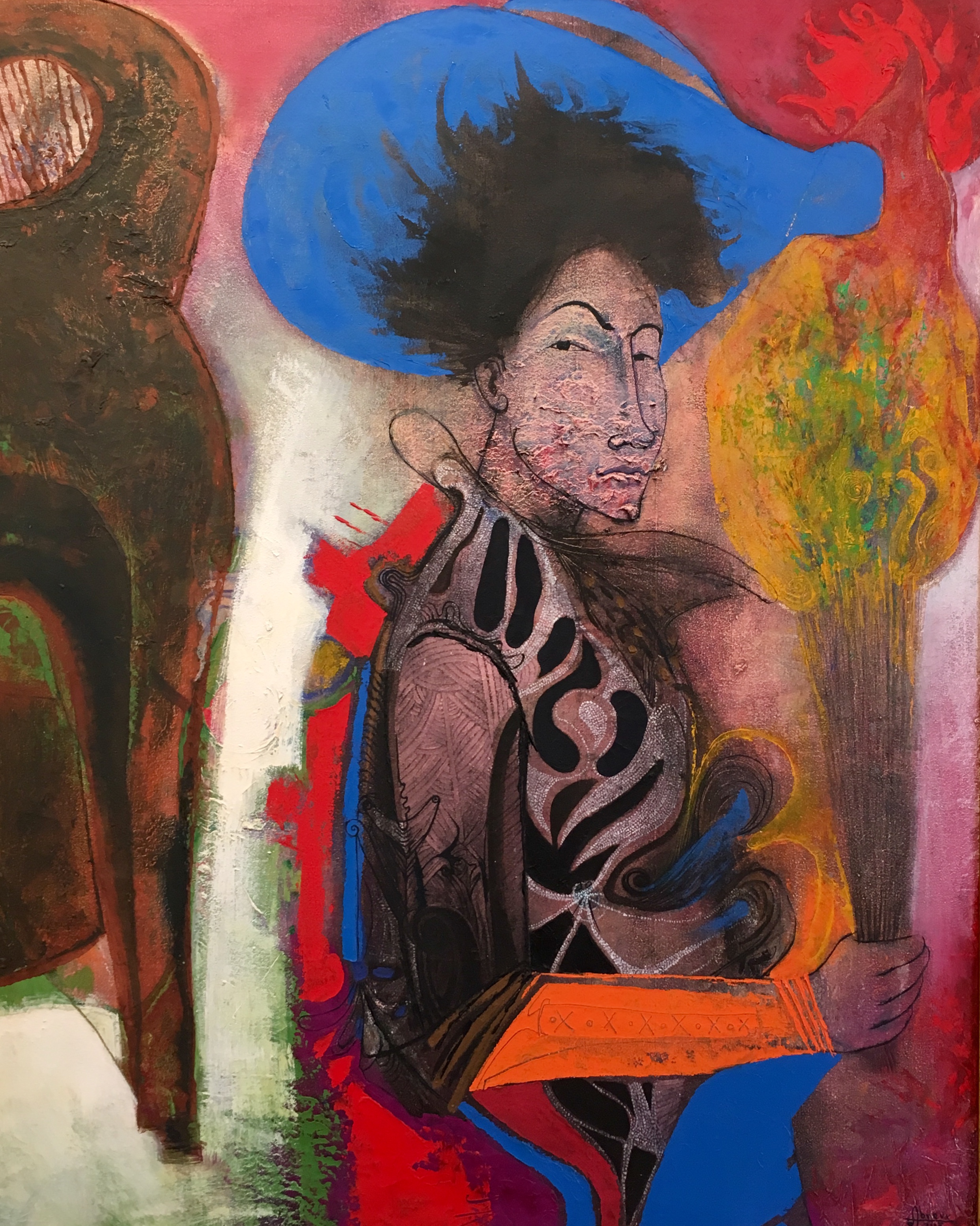 Luis Abreu's "Fire To Fire", 39 x 31, Oil on canvas at The Gallery on Greene