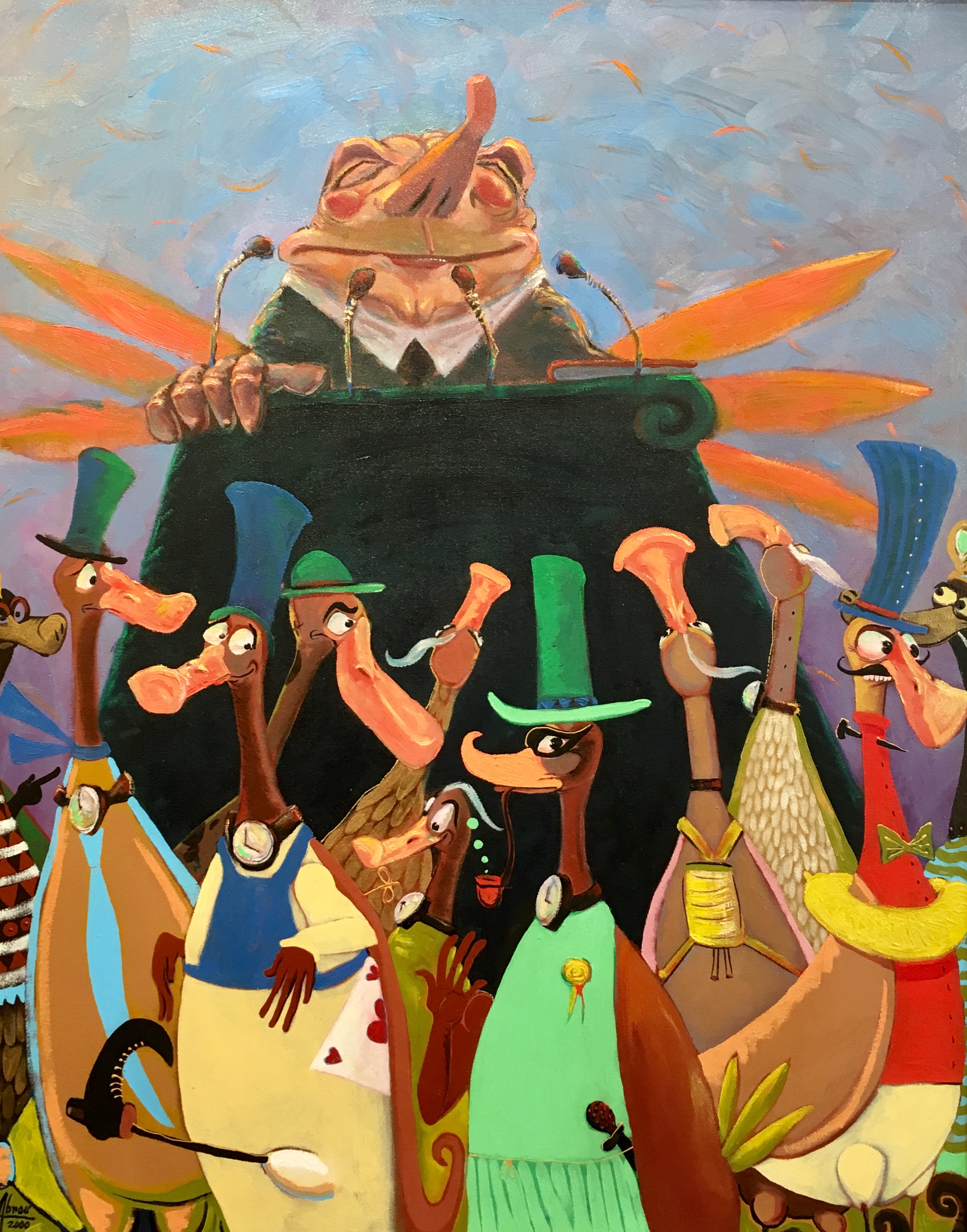 Luis Abreu's "The Podium", 36 x 32, Oil on canvas at The Gallery on Greene