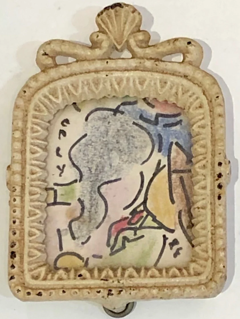 William N Copley  "Portrait of Kissing Couple", 2.5 x 2, Watercolor