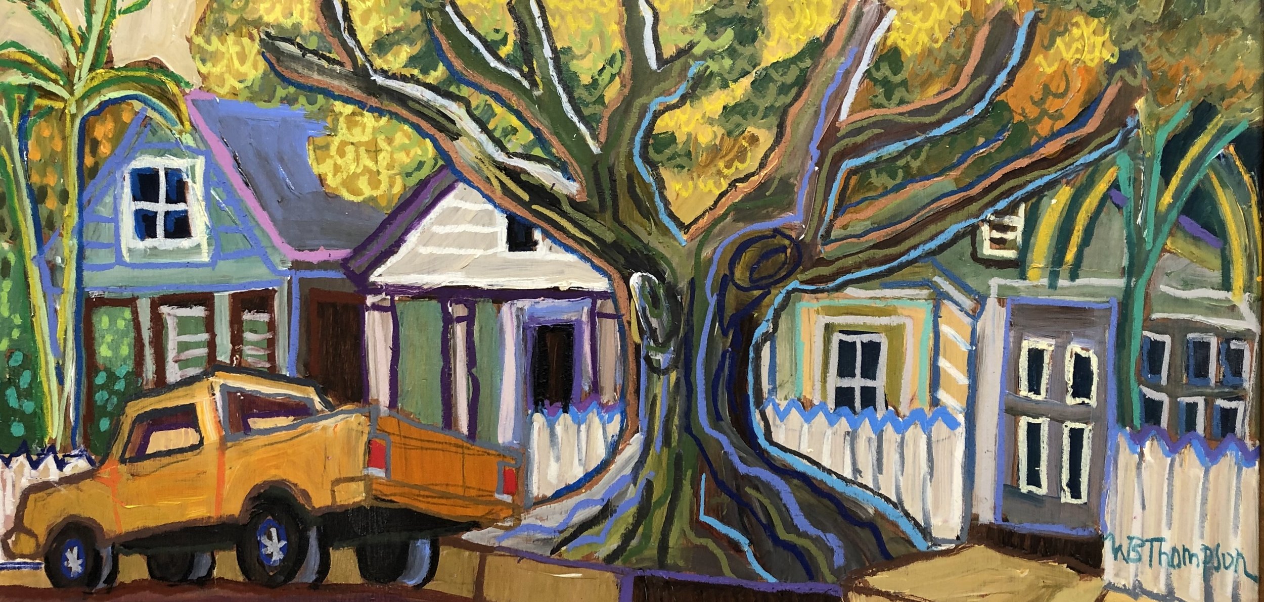 Big Tree, 12 x 24, Acrylic and Oil stick
