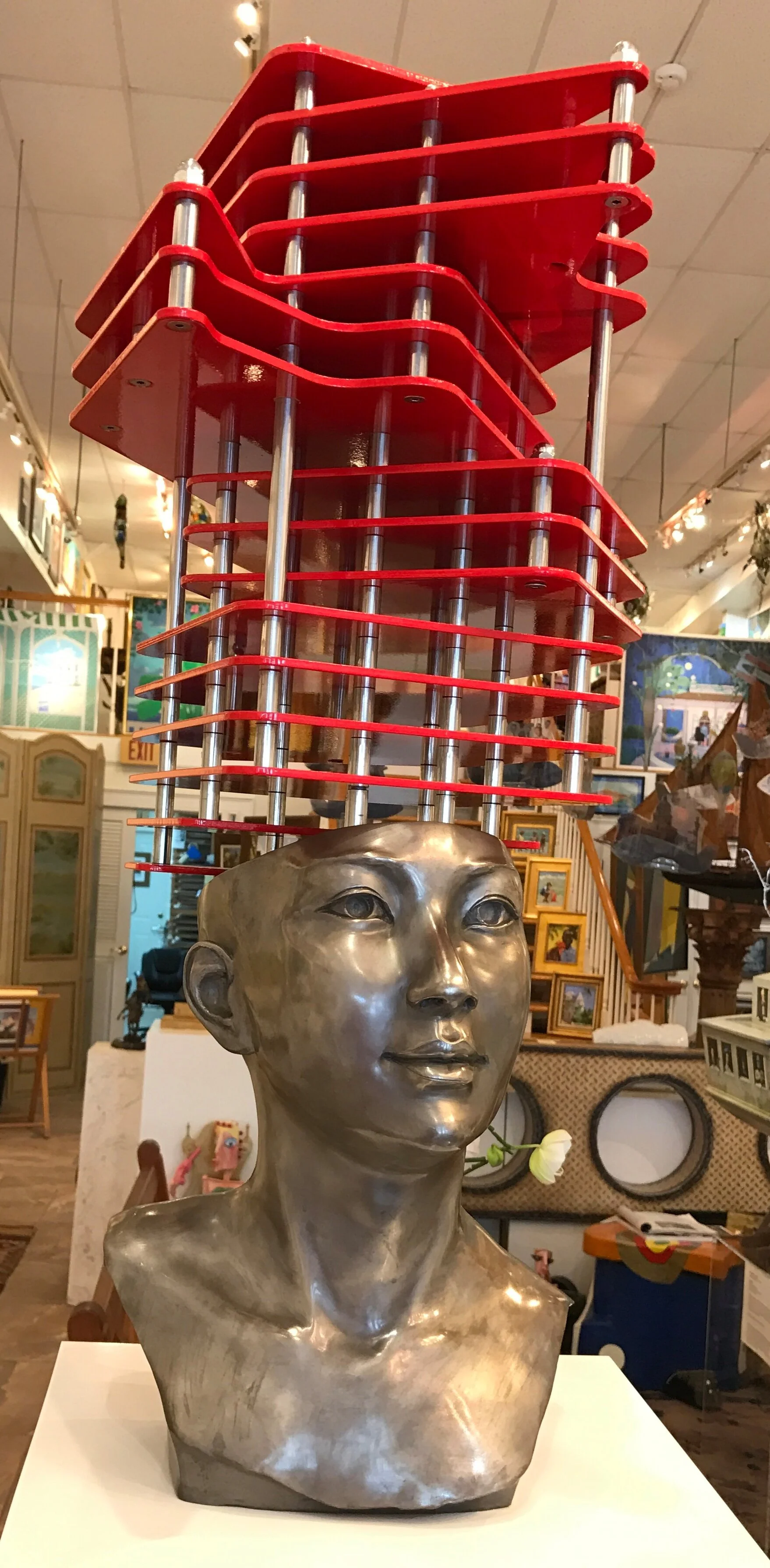 The Merger's "Synapsis 2", 33 x 16 x 20, Stainless Steel at the Gallery on Greene