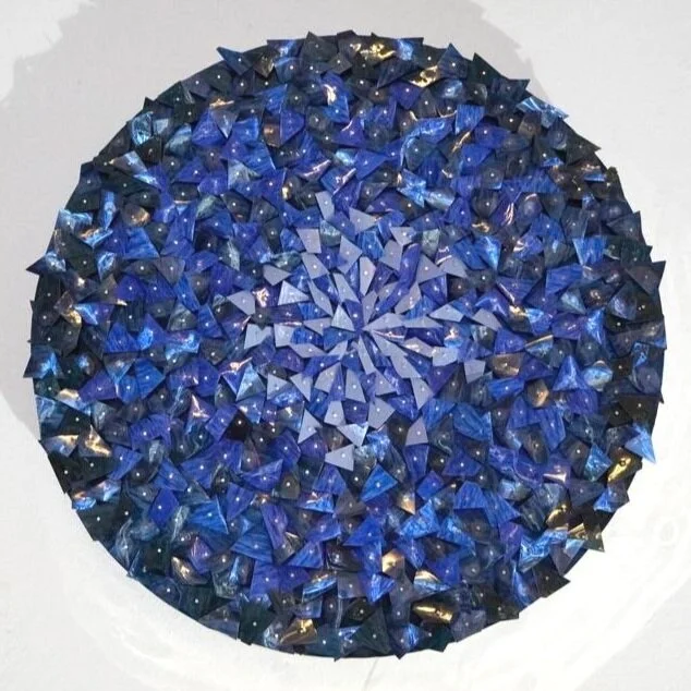 Mabel Poblet, Oceanscape, 20 Diameter, Mixed Media