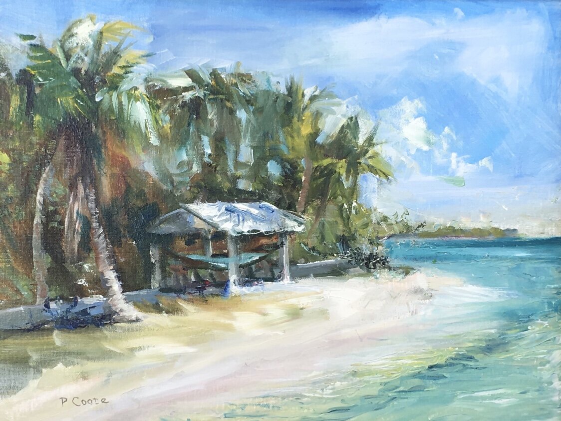 Beach Cabana, 12 x 16, Oil on Linen, $1400