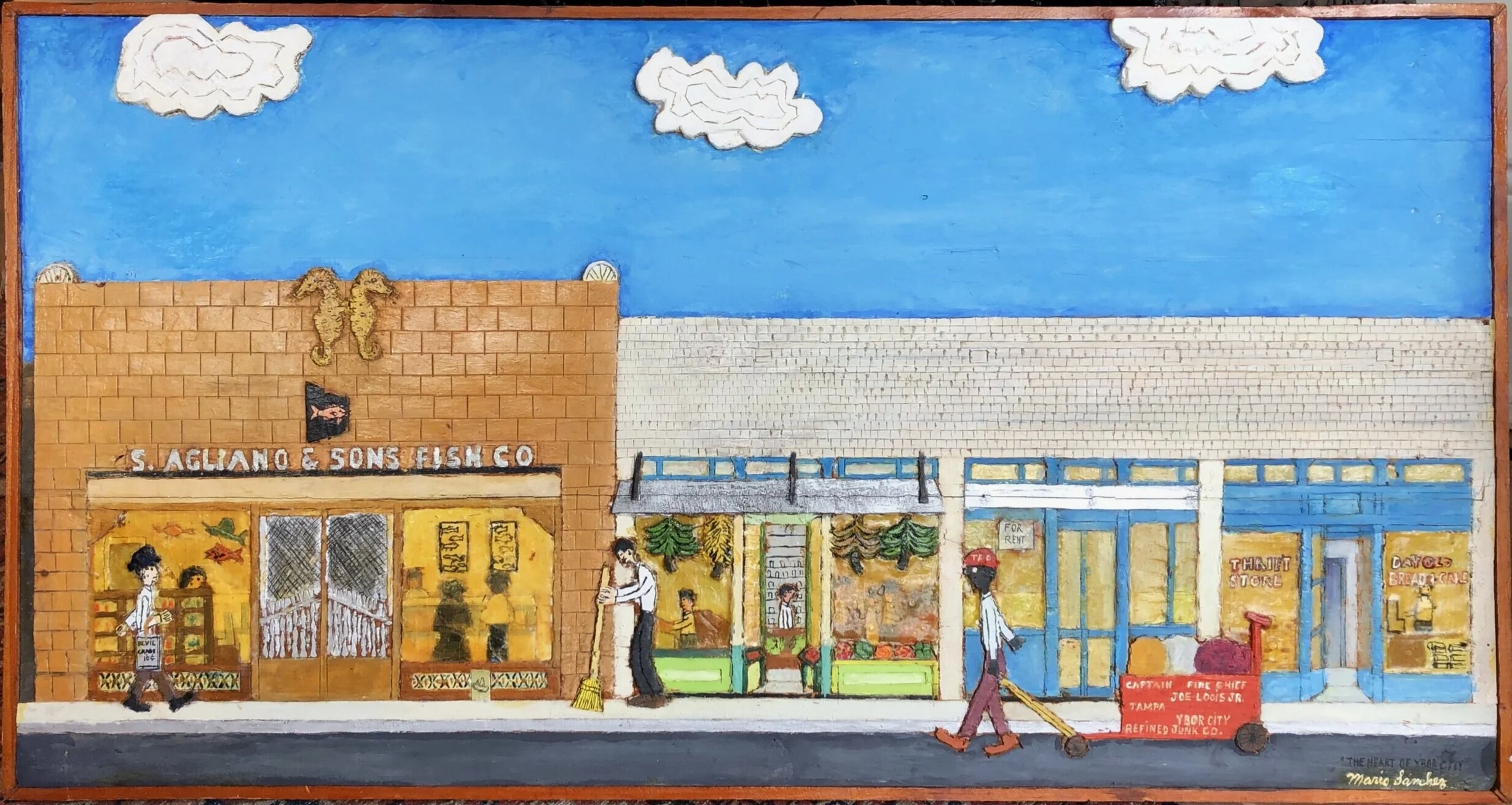 Mario Sanchez "The Heart of Ybor City", 16 x 30.5, Intaglio