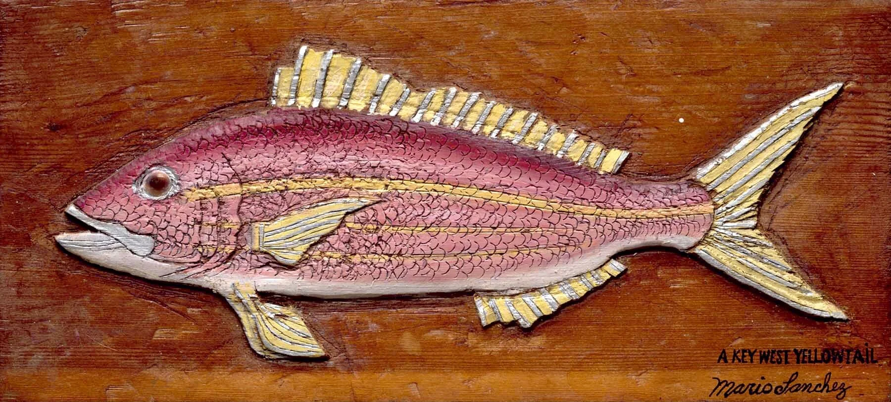 Mario Sanchez, A Key West Yellowtail, 7.5 x 15.5, Intaglio