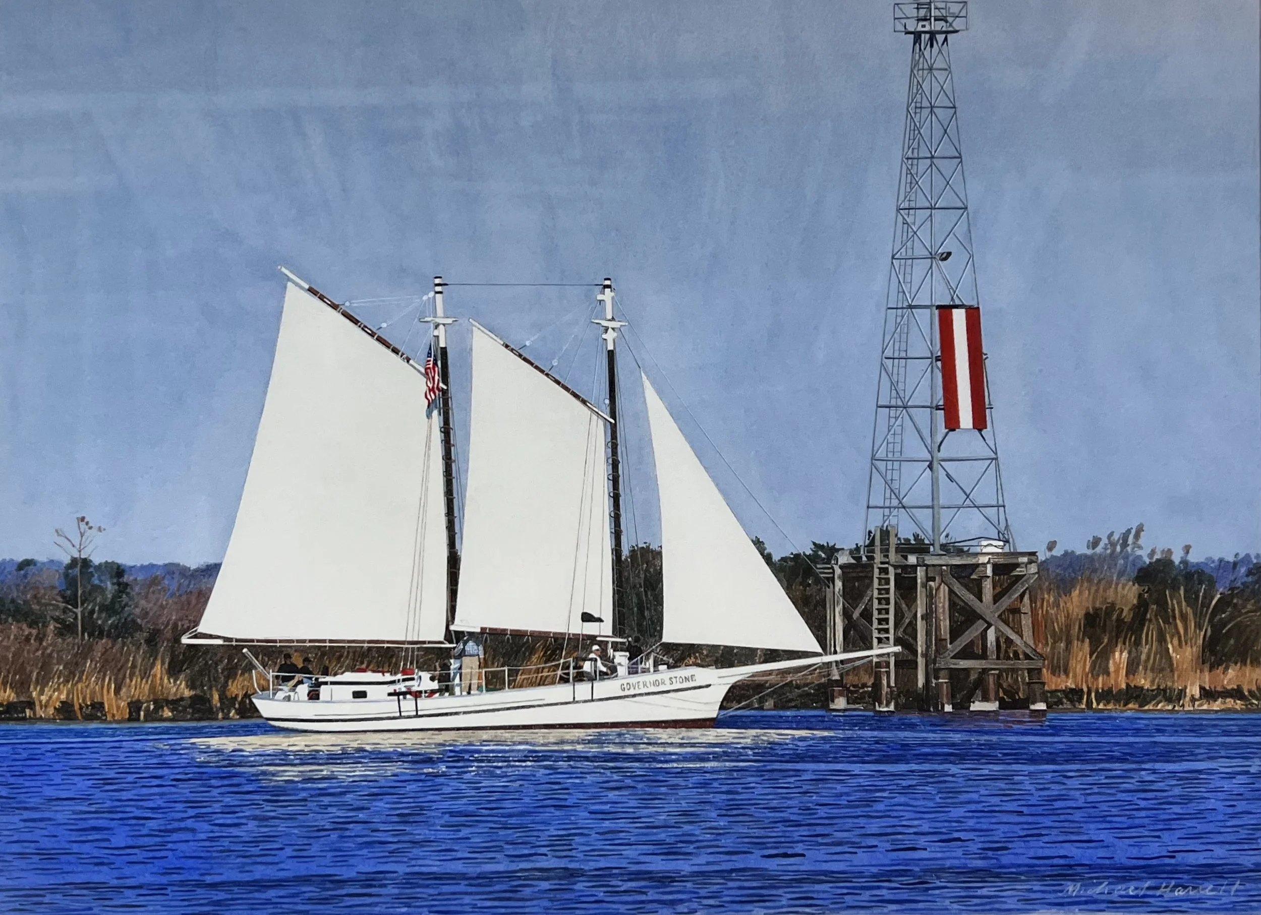 Michael Harrell, Island Light, 14 x 20, Watercolor