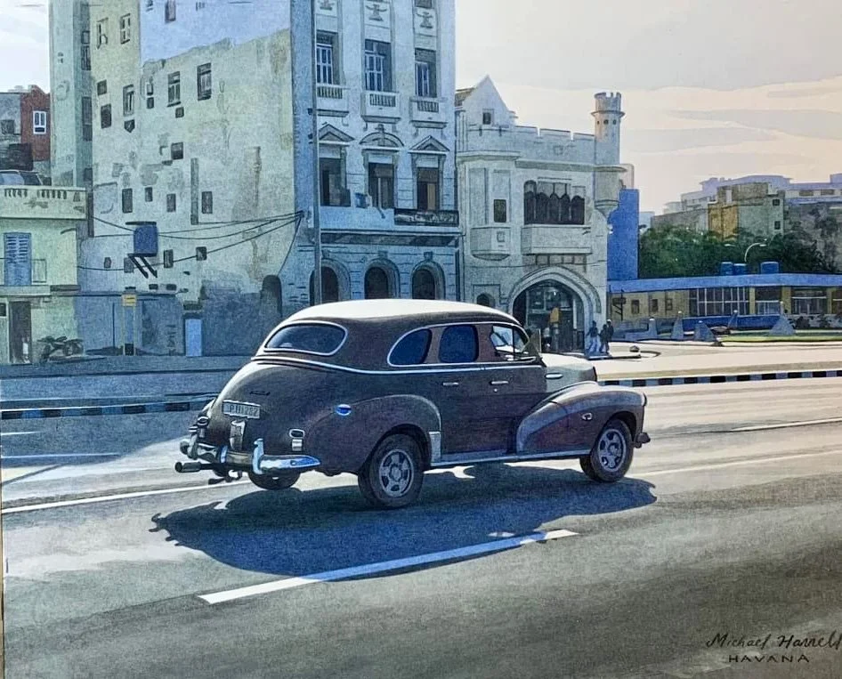 Michael Harrell, Ghosts of the Malecon, 10 x 12, Watercolor