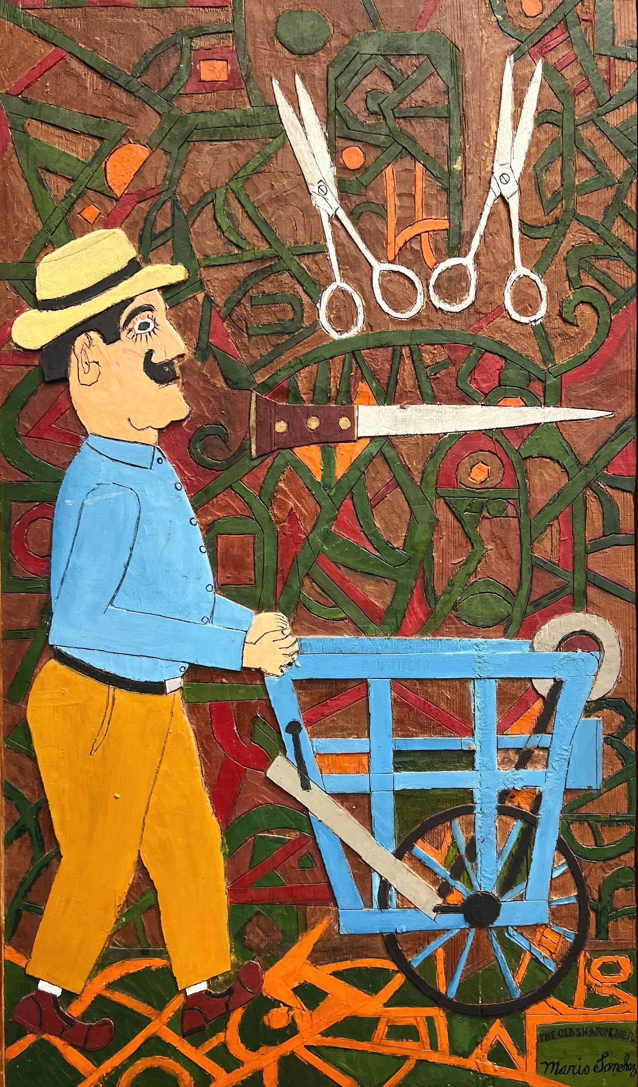 Mario Sanchez, The Old Sharpener, 27 x 16.5 , Intaglio