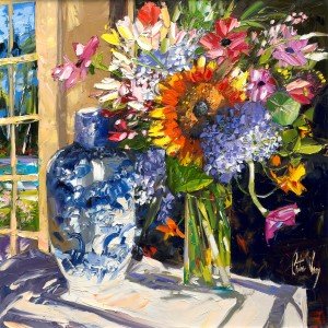 Flowers and Blue Vase 5x5.jpg