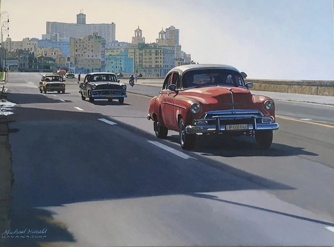 Micheal Harrell, Ride the Malecon, 15 x 20, Oil on Linen