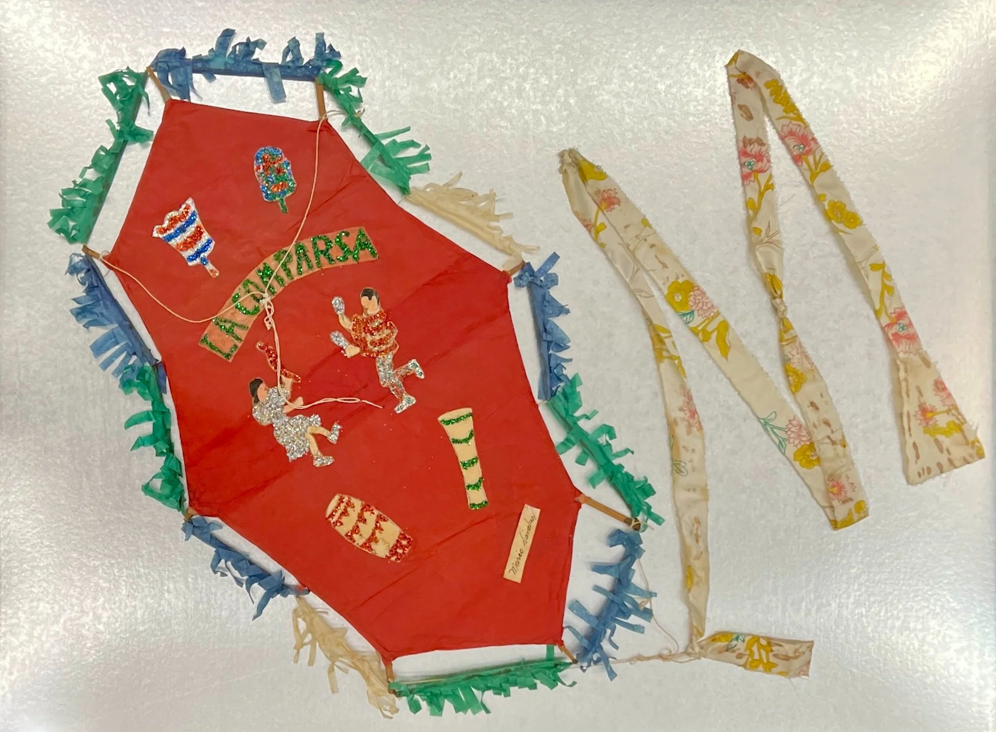 Mario Sanchez, La Comparsa Kite, Variable Dimensions, Cloth, Mixed Media