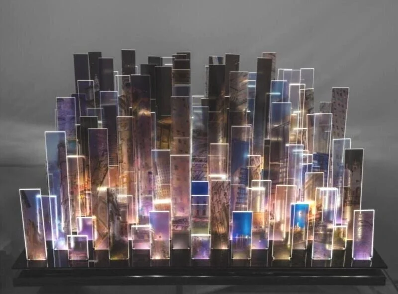 Mabel Poblet "Skycities", 37 x 37 x 20, Photo on Plexiglass