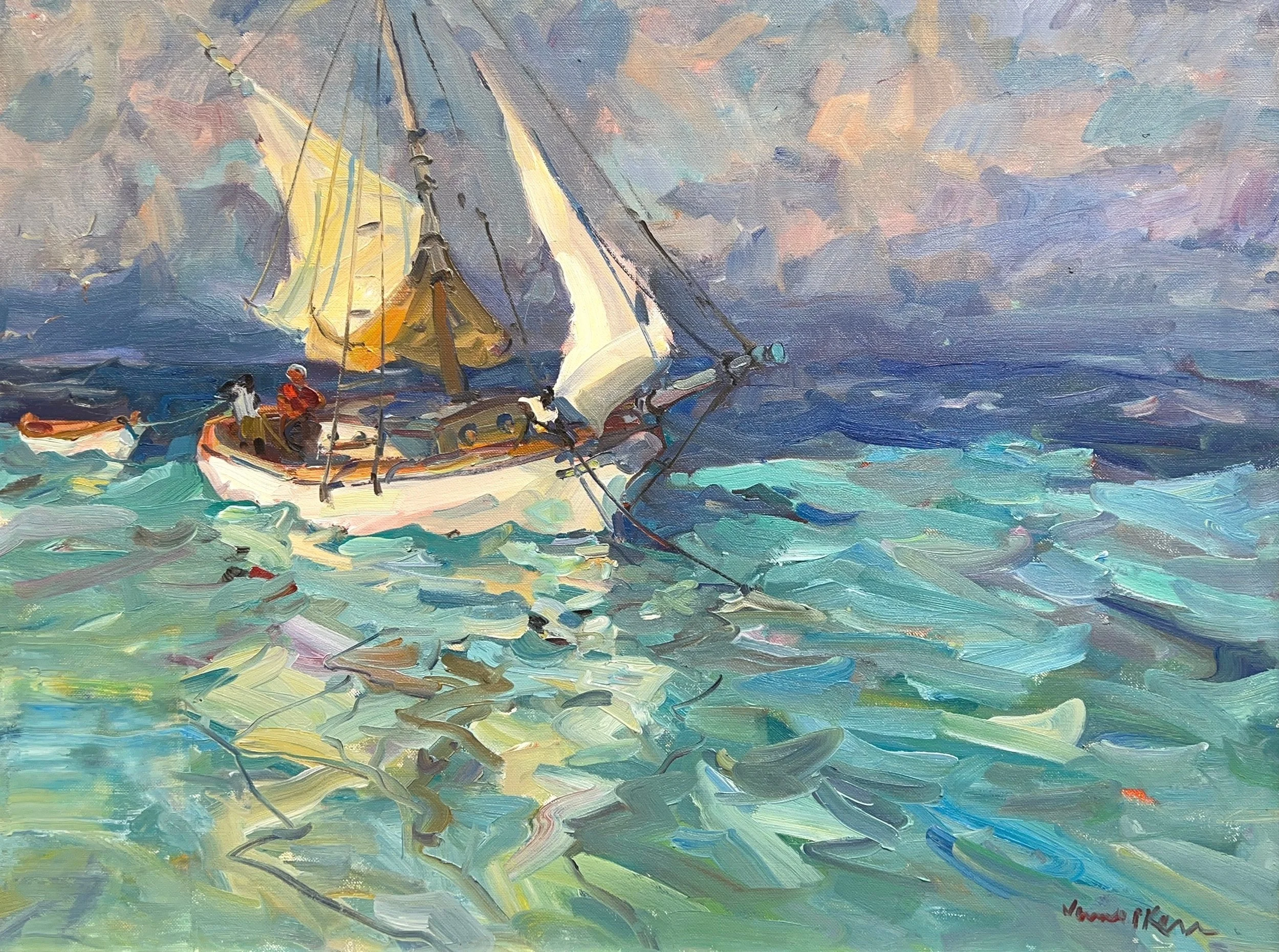 James Kerr, Bahamas Sloop, 36 x 48. Oil on Canvas