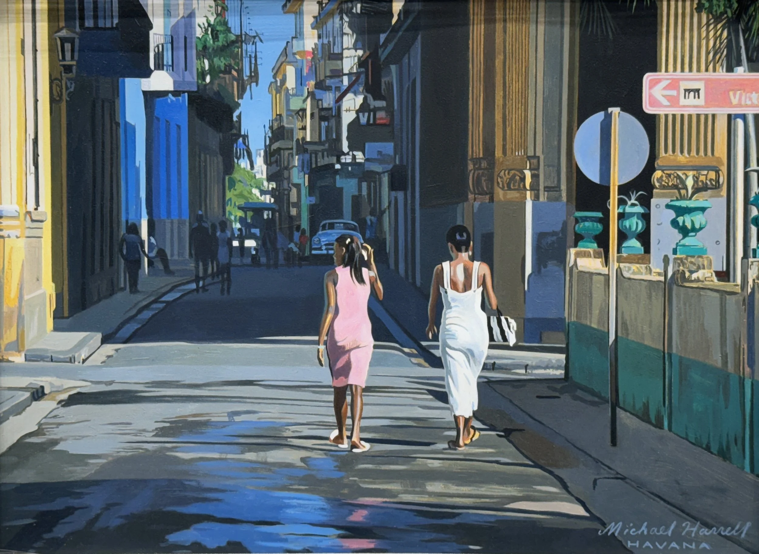 Michael Harrell, Afternoon Shadows in Old Havana, 8.5 x 11.5, Oil on Panel