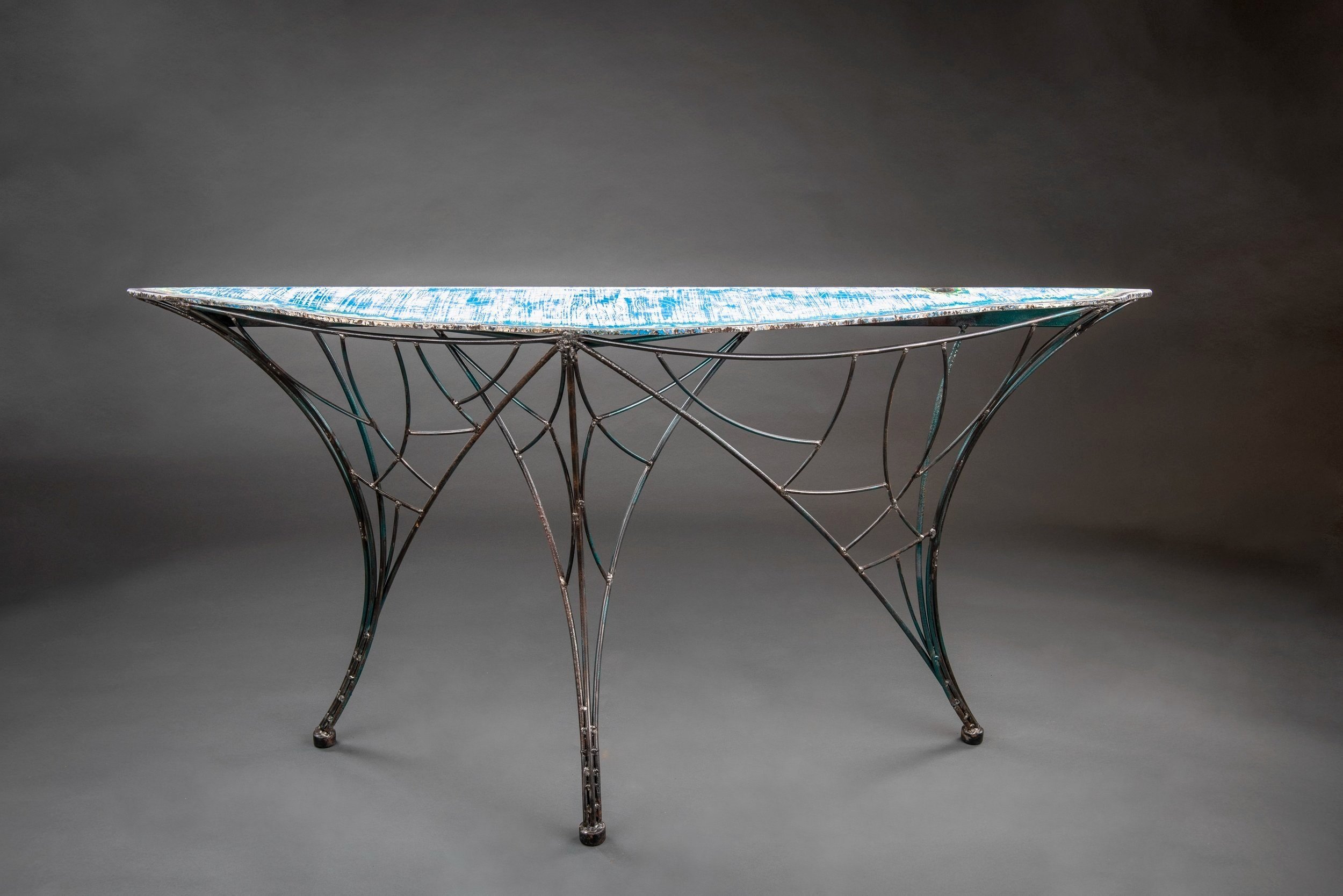 Paris in Blue ll, 31 × 60 × 13, Polychromed Steel