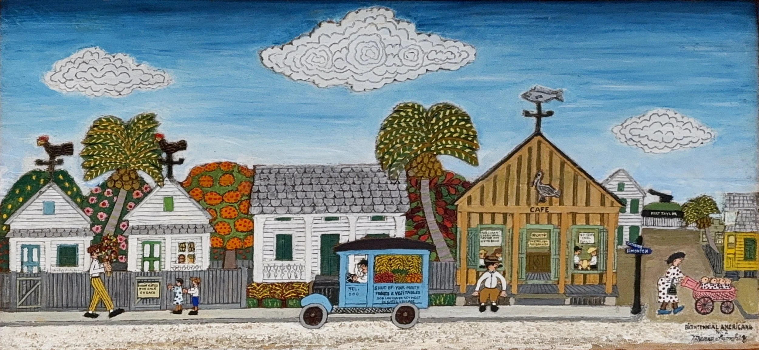 Mario Sanchez, Bicentennial Americana #2, 18" x 37.5", Intaglio