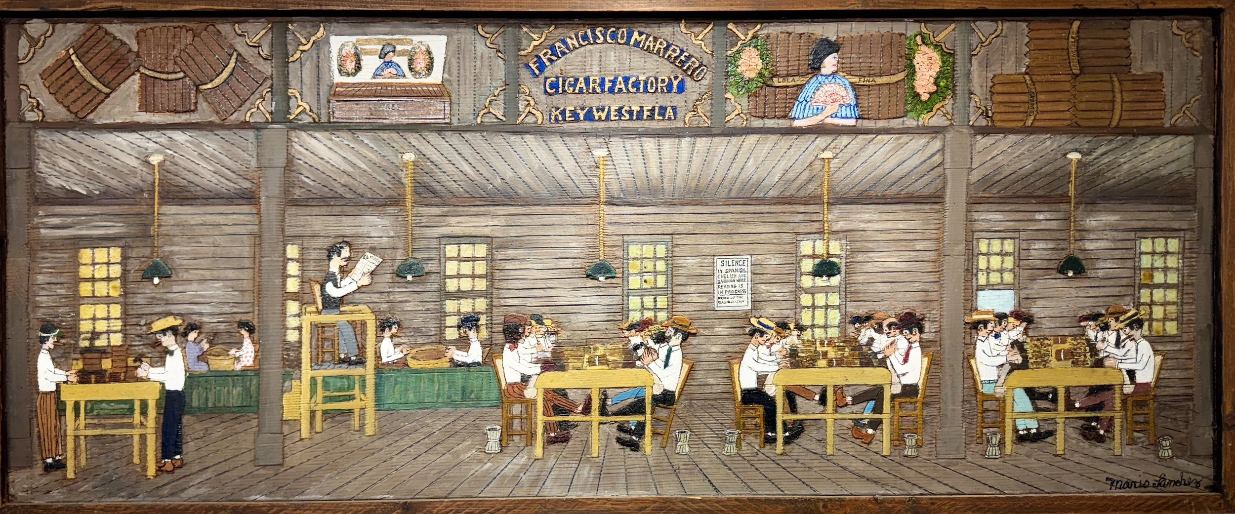 Mario Sanchez, Francisco Marrero Cigar Factory, Intaglio, 20 x 48