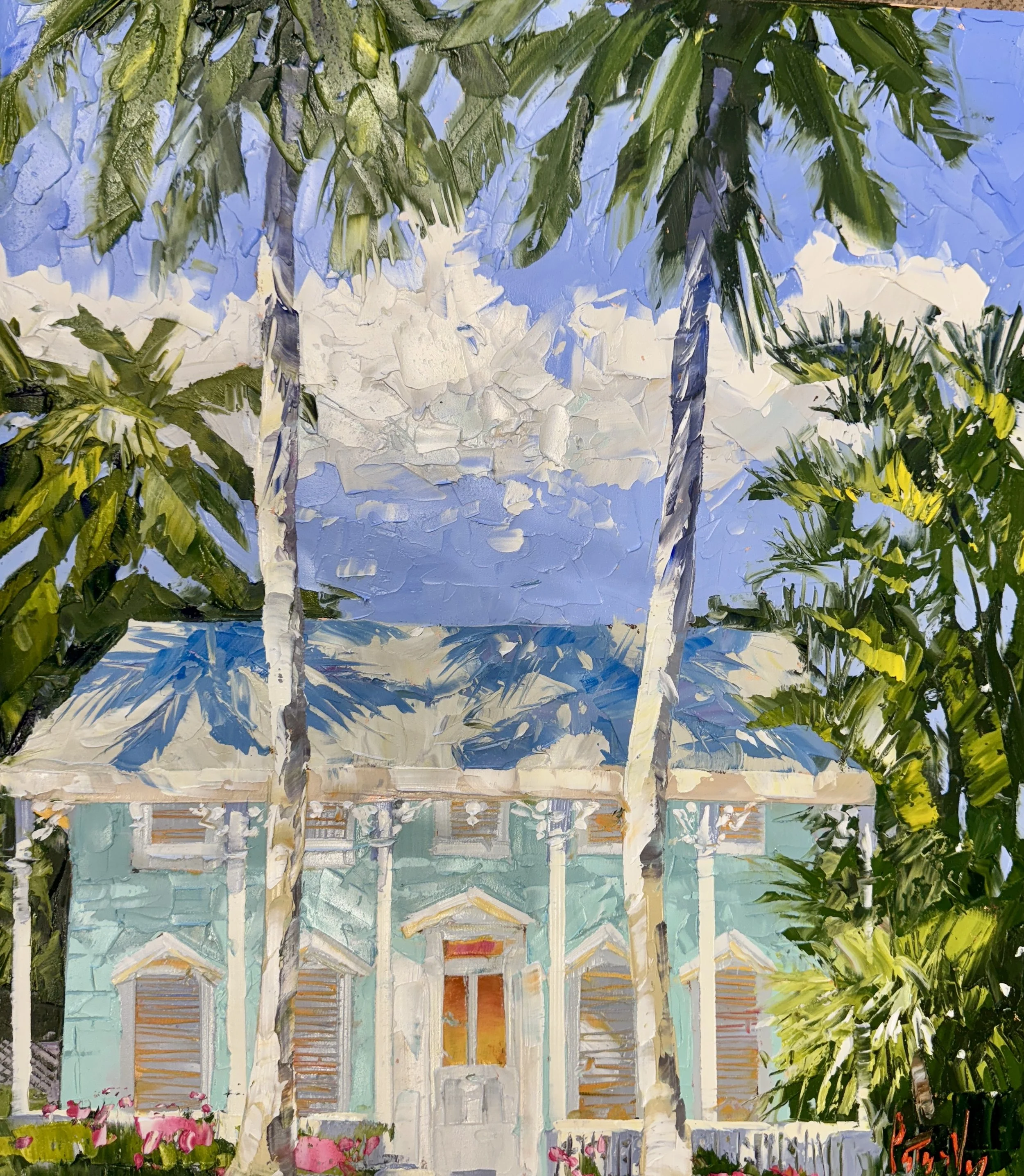 Peter Vey, Lovely Blue House, 24" x 20", Oil on Linen