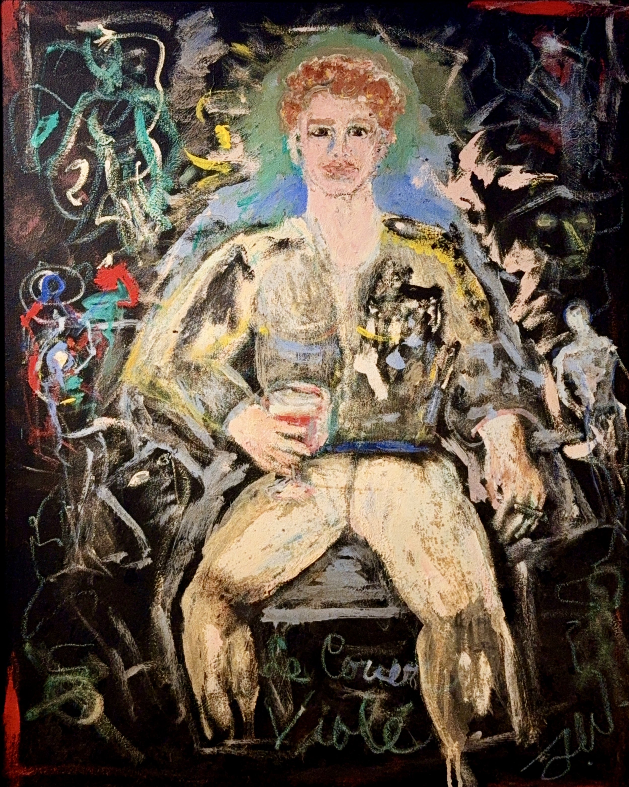 Tennessee Williams, Le Coeur Viole, Oil on Canvas, 30 x 24