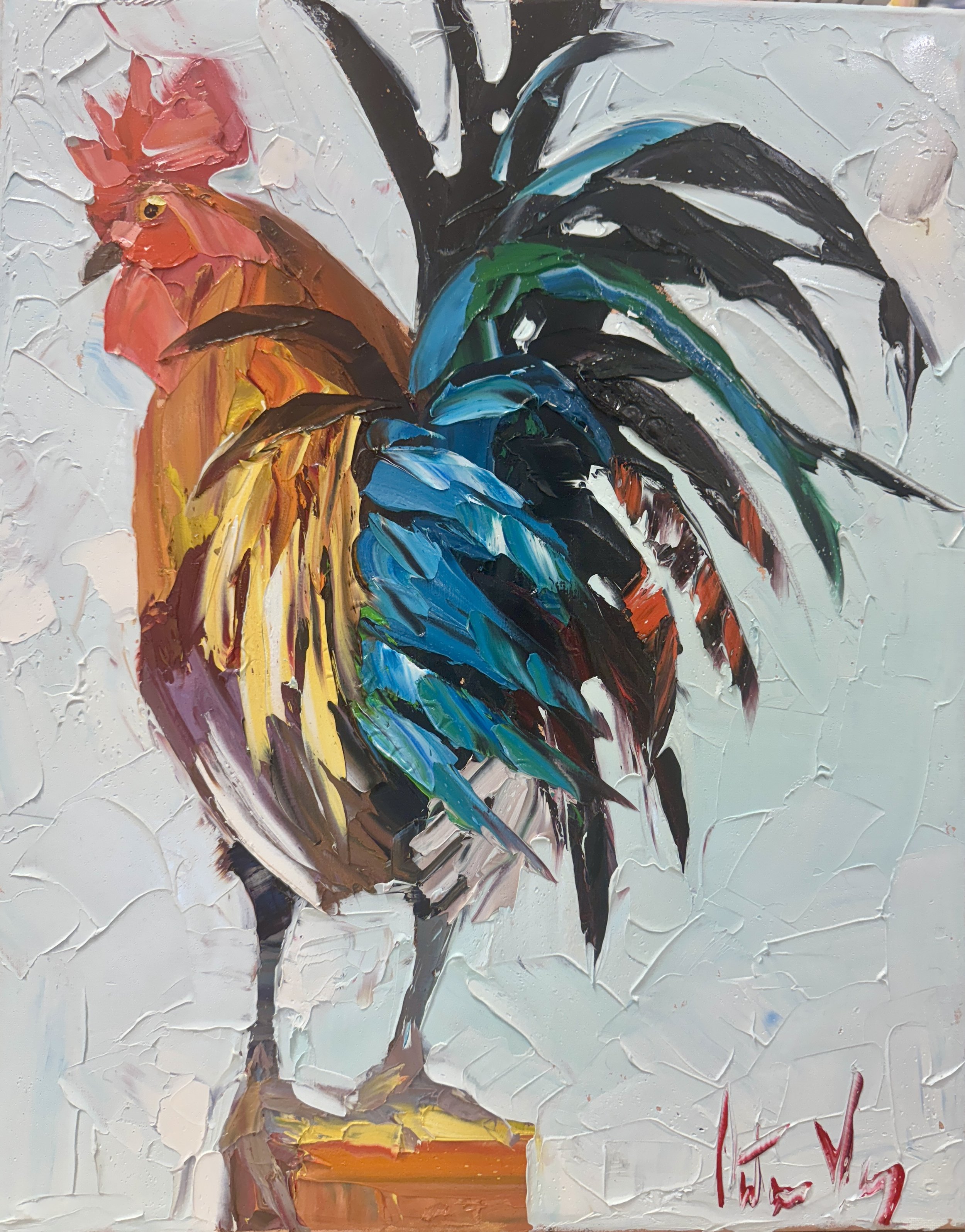Peter Vey, Be Cocky, Oil on Linen, 20" x 16"