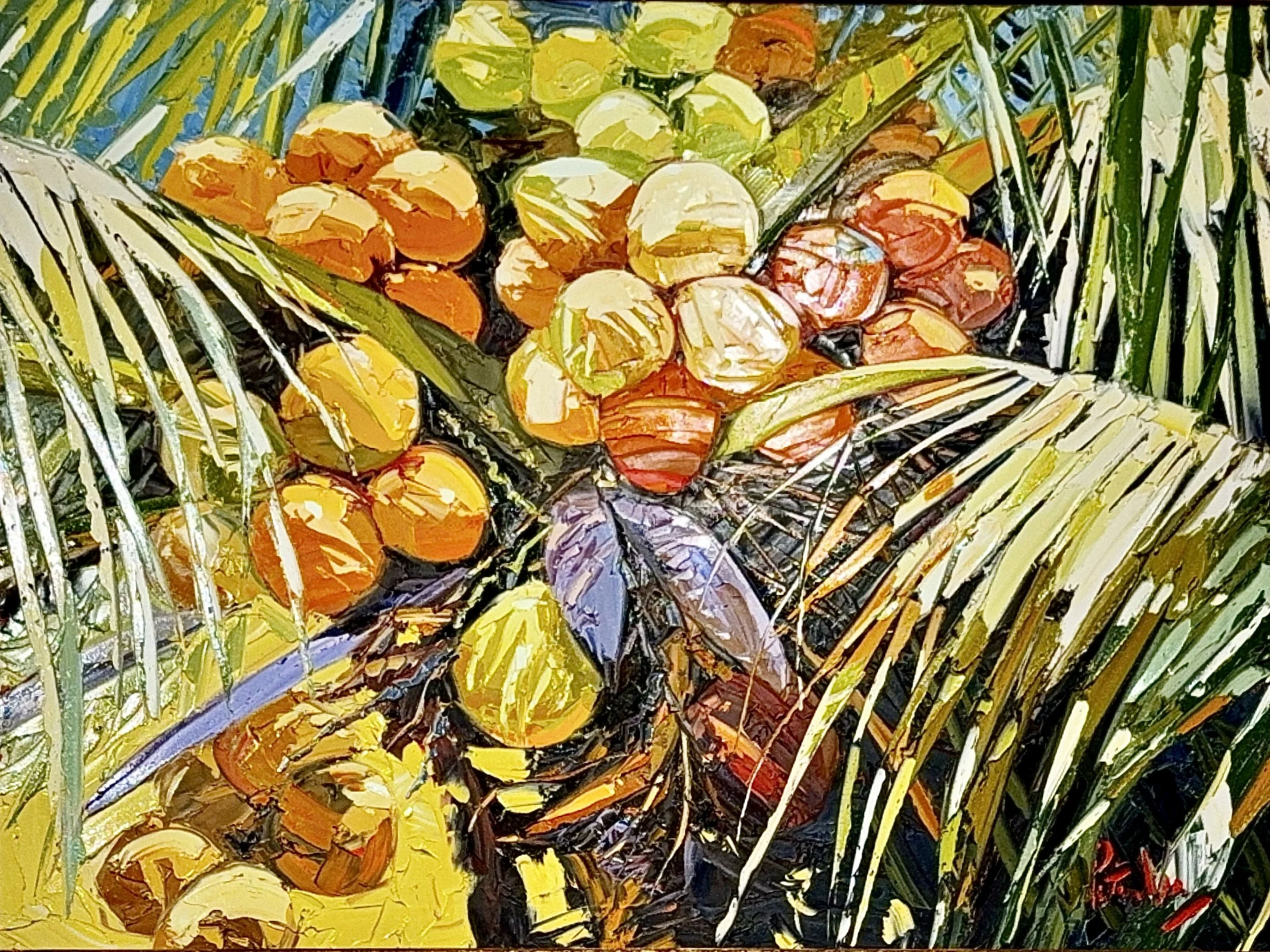 Peter Vey, Golden Coconuts II, 40" x 50", Oil on Linen