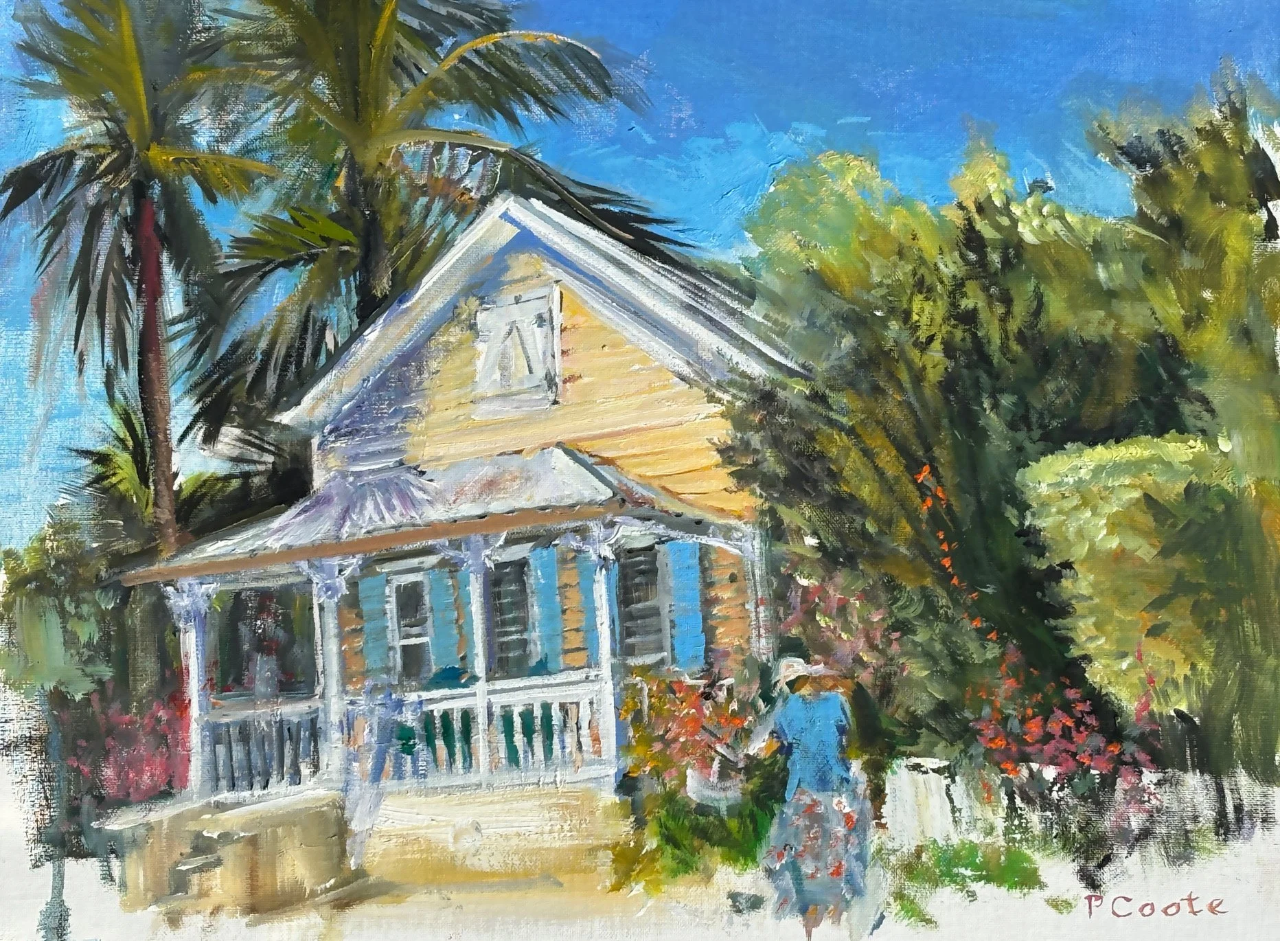 Priscilla Coote, Abundance of Newton Street, 12" x 16", Plein Air Oil