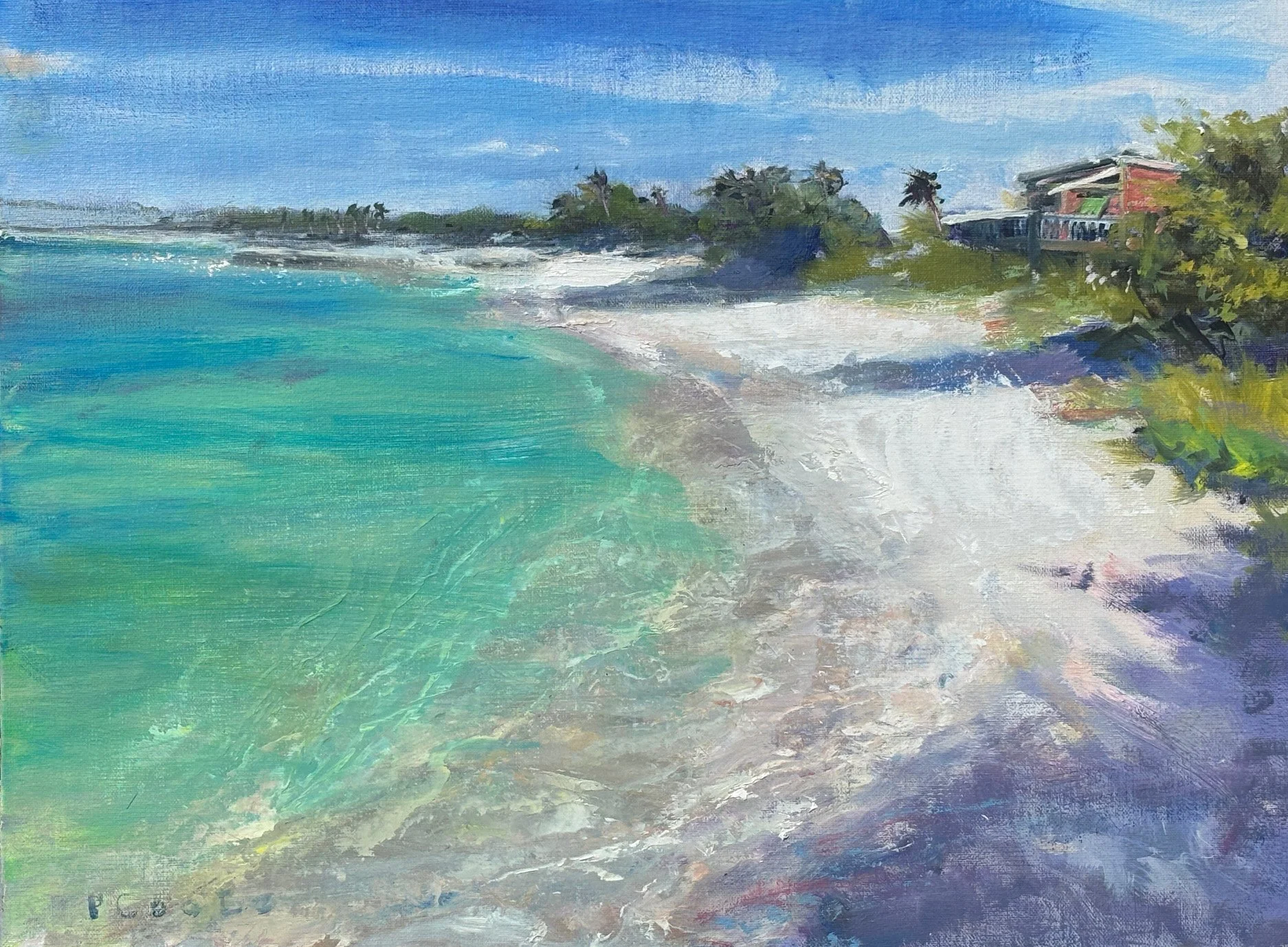 Priscilla Coote, Morning Shadows, 12" x 16", Plein Air Oil