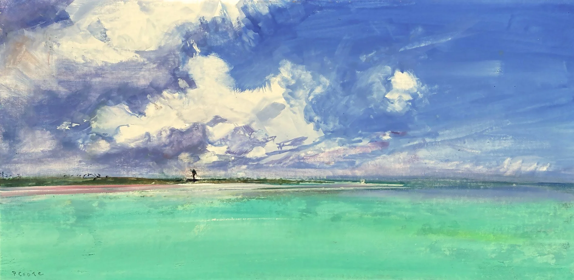 Priscilla Coote, Looking North, 12" x 24", Mixed Media