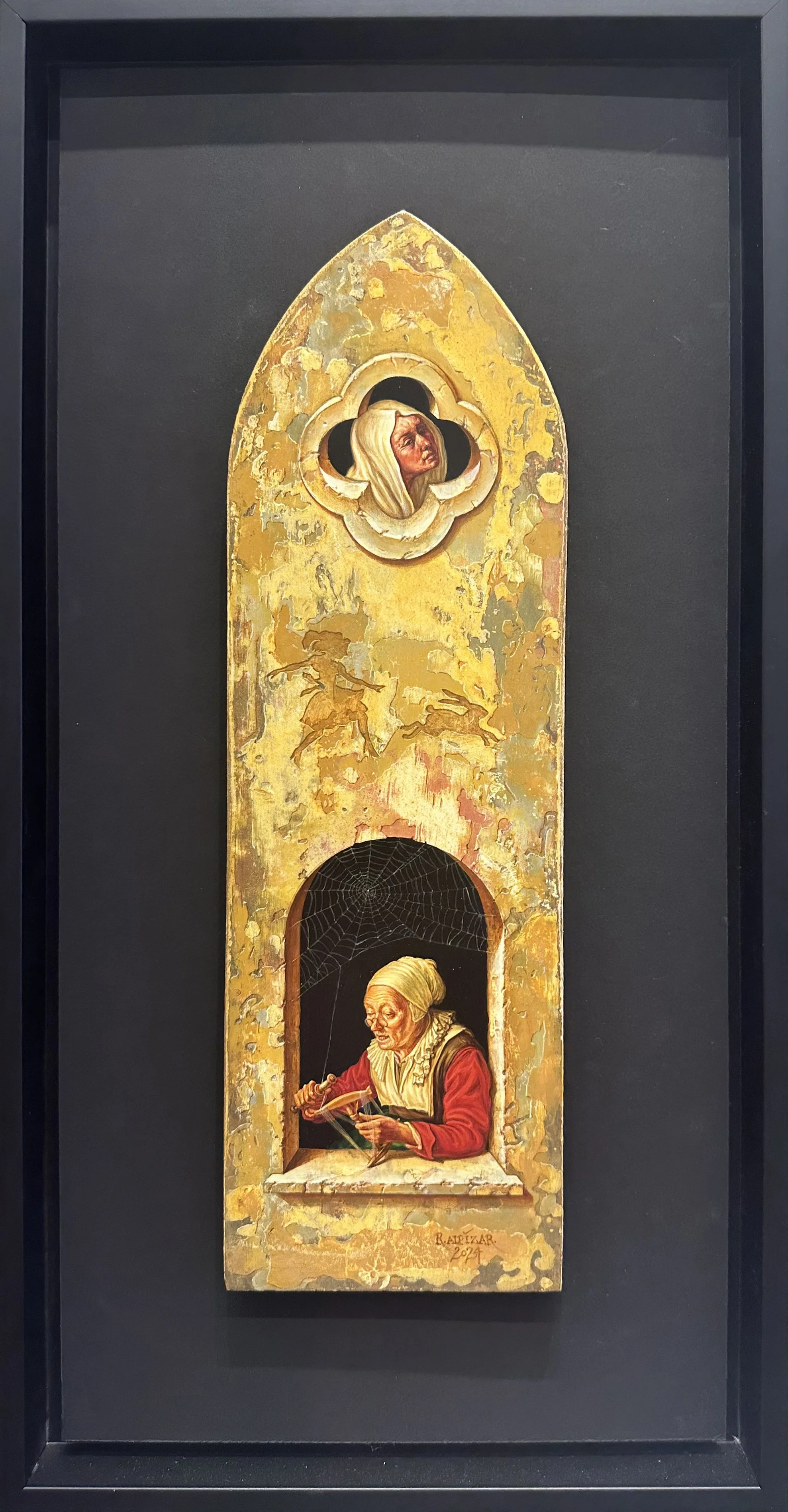 Ruben Alpizar, From the series: Alice [#24], 12.5" x 4", Acrylic on Wood Panel