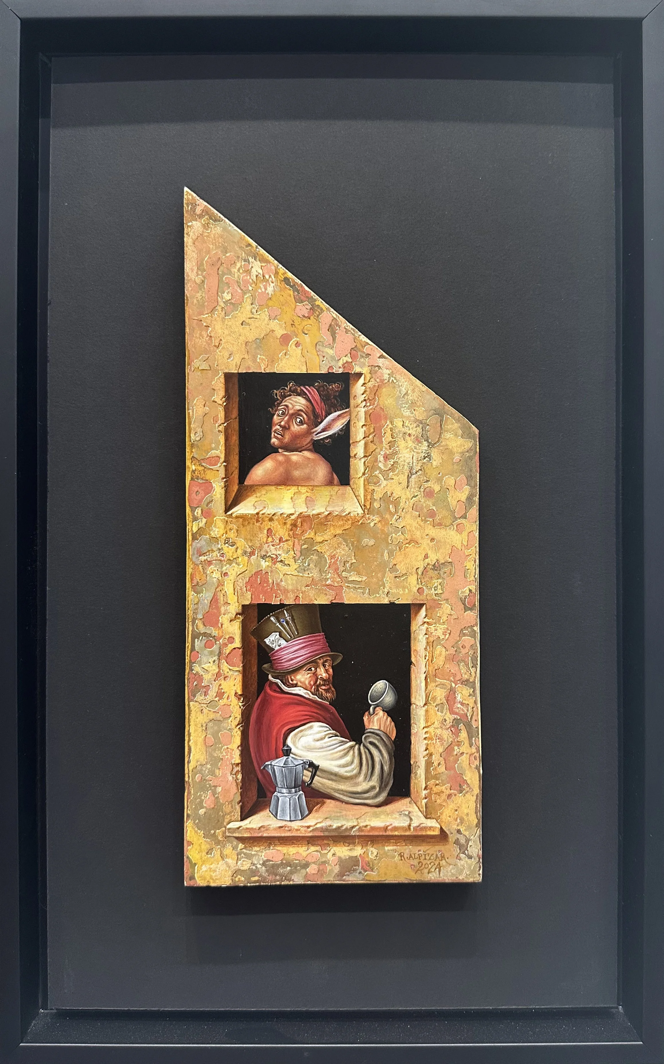 Ruben Alpizar, From the series: Alice [#22], 9.5" x 4", Acrylic on Wood Panel