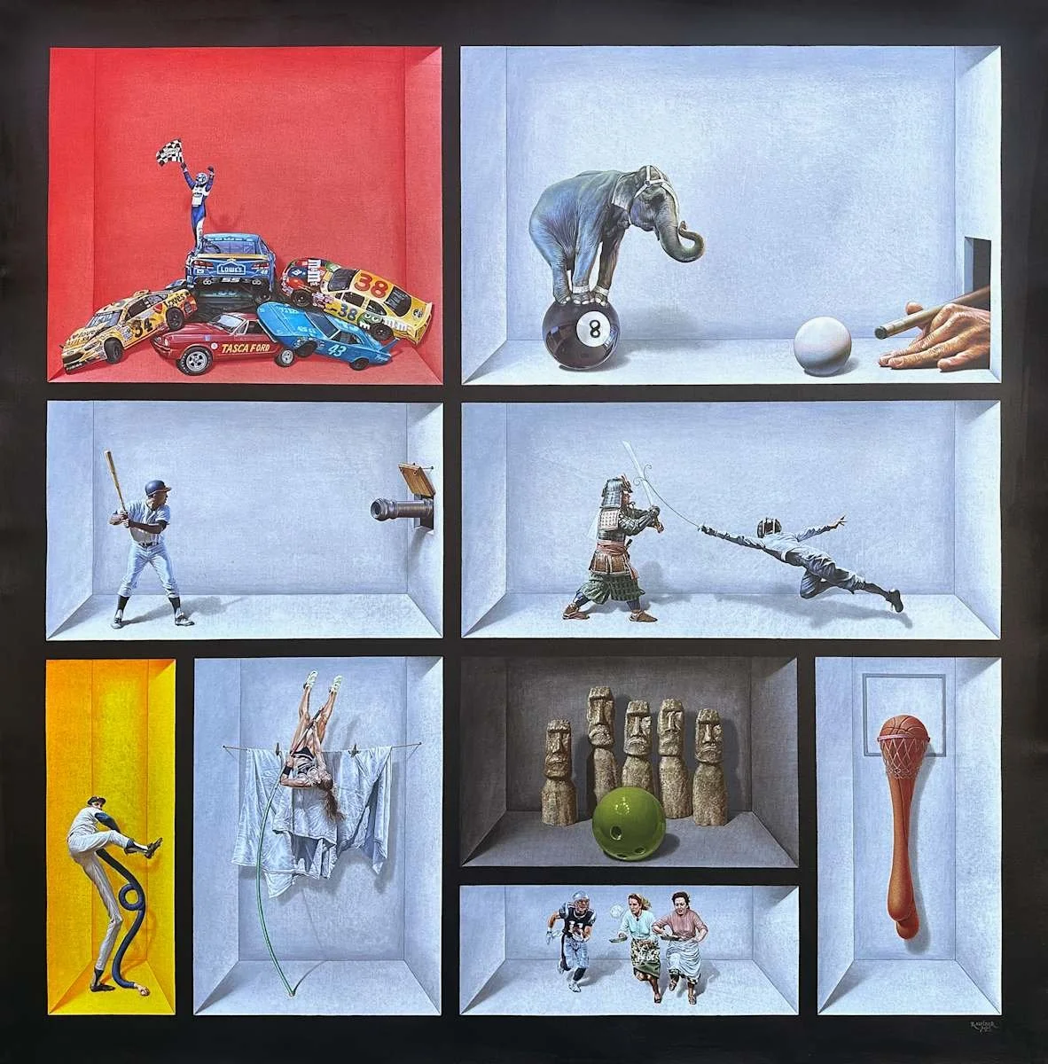 Ruben Alpizar, From the series: The Great Game, 44.5" x 43.5", Acrylic on Canvas