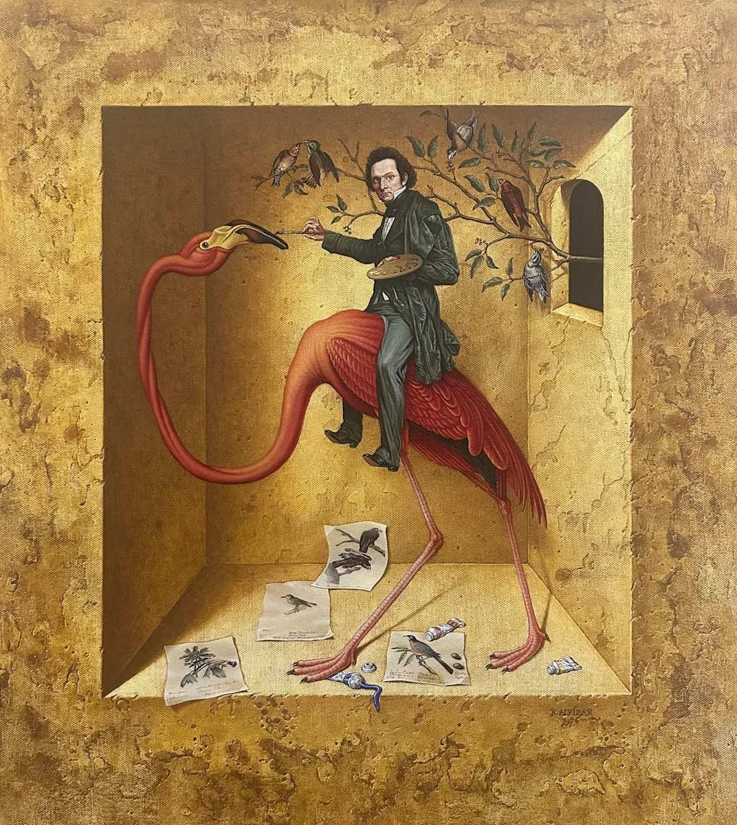 Ruben Alpizar, A Tribute to John James Audubon - Portraits from a Lived Island, 20" x 17", Acrylic on Canvas 