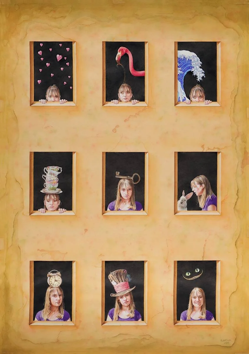 Ruben Alpizar, From the series: Alice [#32], 39" x 28", Watercolor on Paper