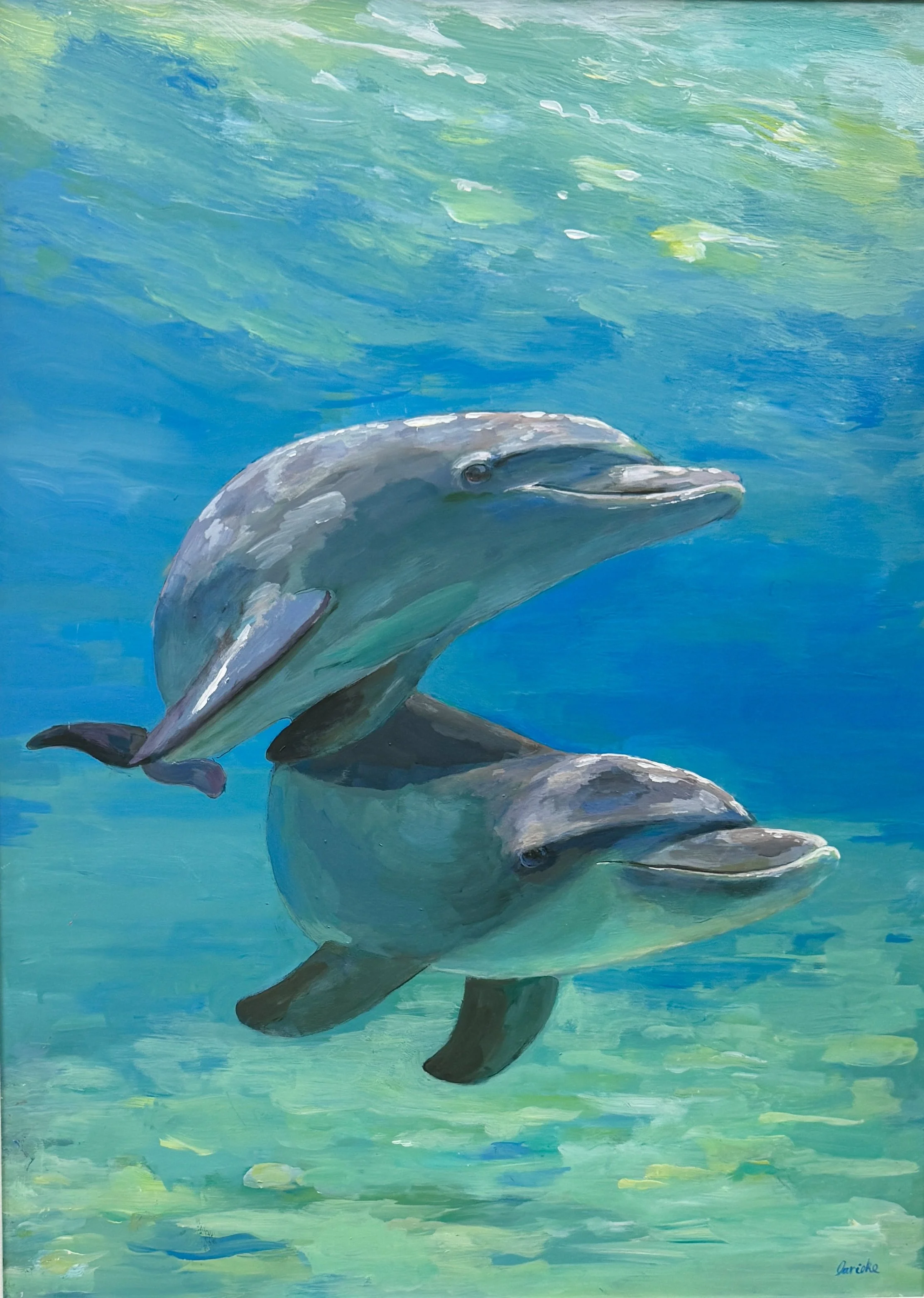 Linda Rieke, Rare Encounter, 32" x 23" , Oil on Board