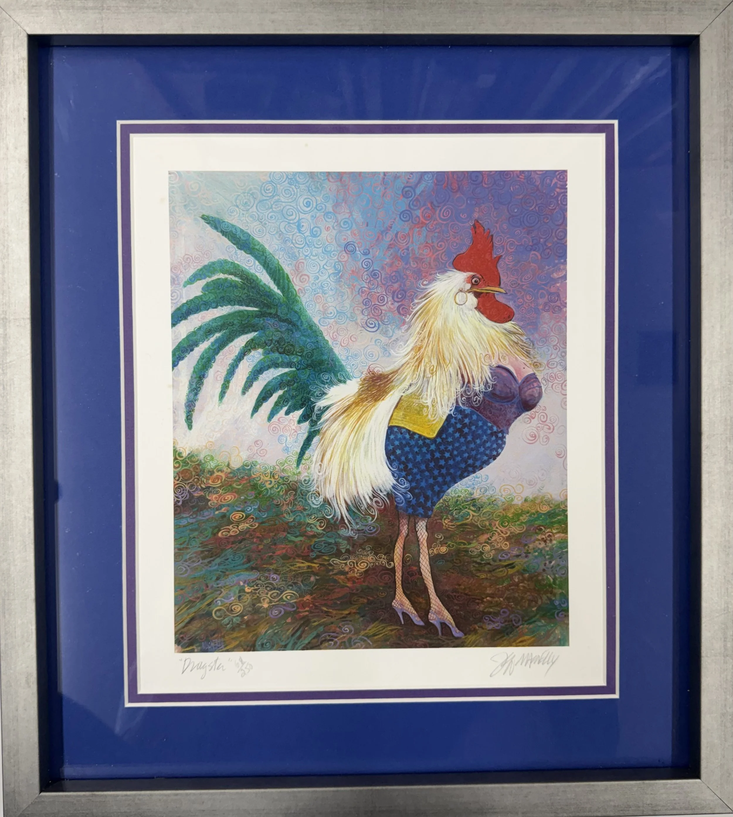 Peter Vey, Framed Dragster Giclee, 68/250, 16.5" x 15"