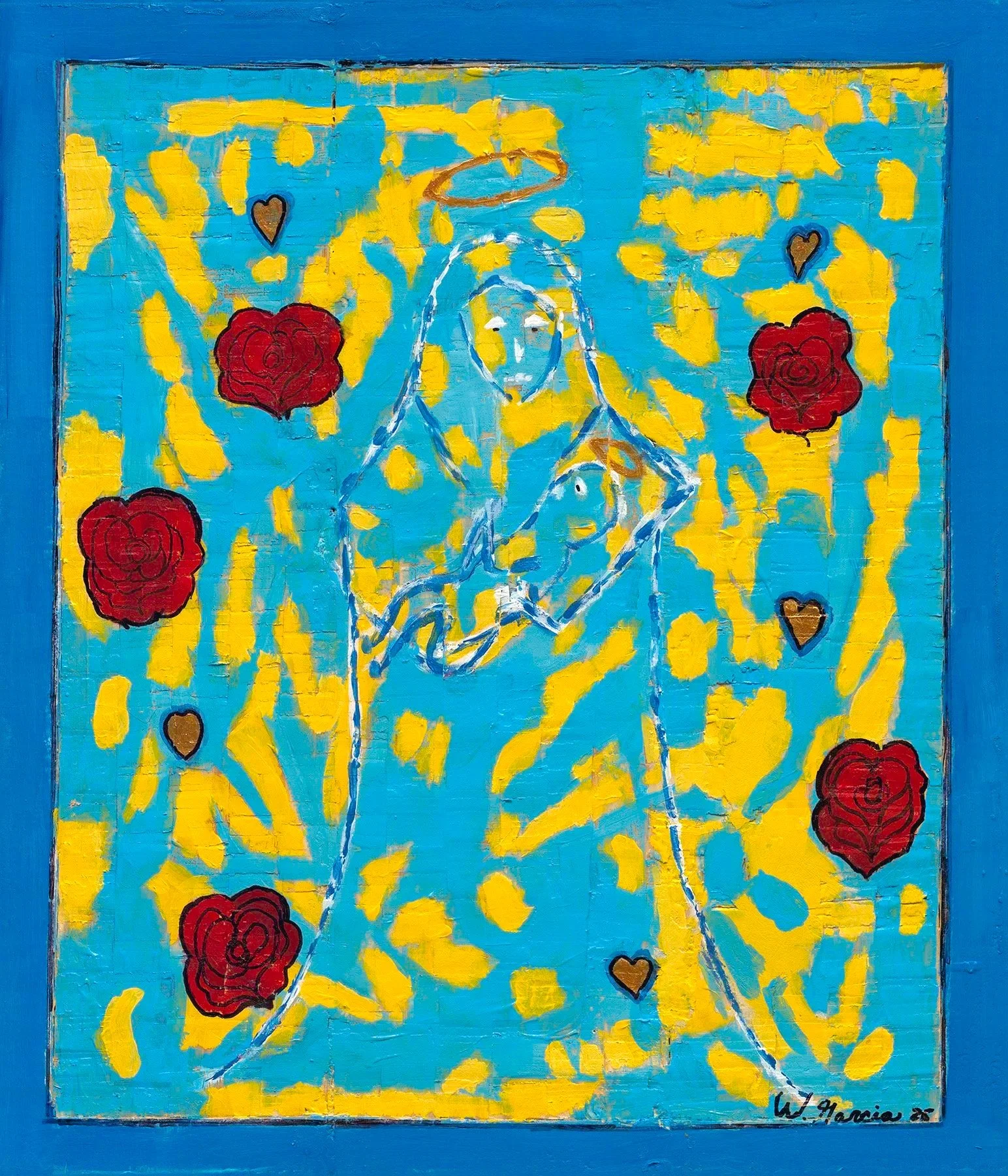 Wayne Garcia, Railroad Madonna, Intaglio, 16" x 19"