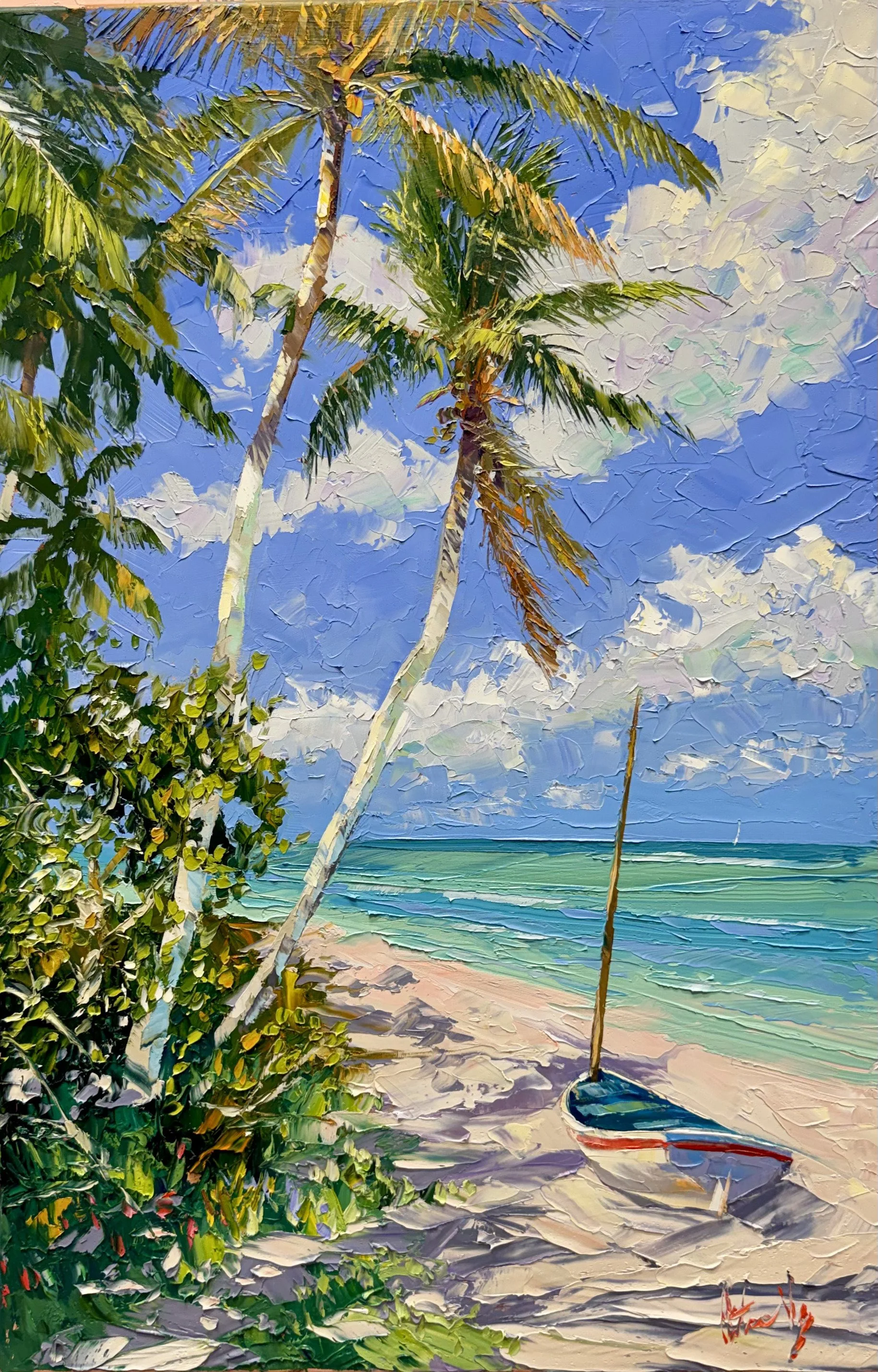 Peter Vey, Afternoon on the Beach, Oil on Linen, 36 x 24