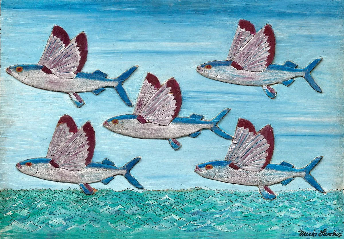 Mario Sanchez, Flying Fish, Intaglio, 18 x 25