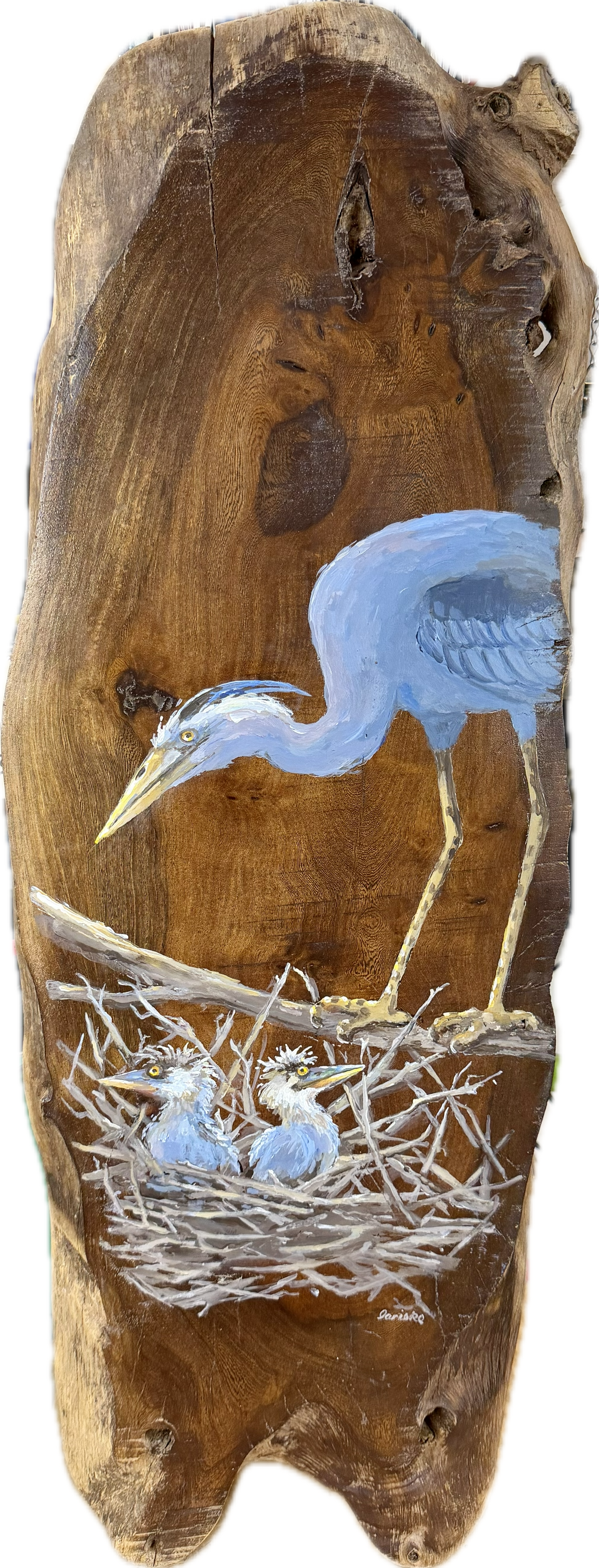 Linda Rieke, The Quiet Sentinel, 31" x 12", Acrylic on Wood