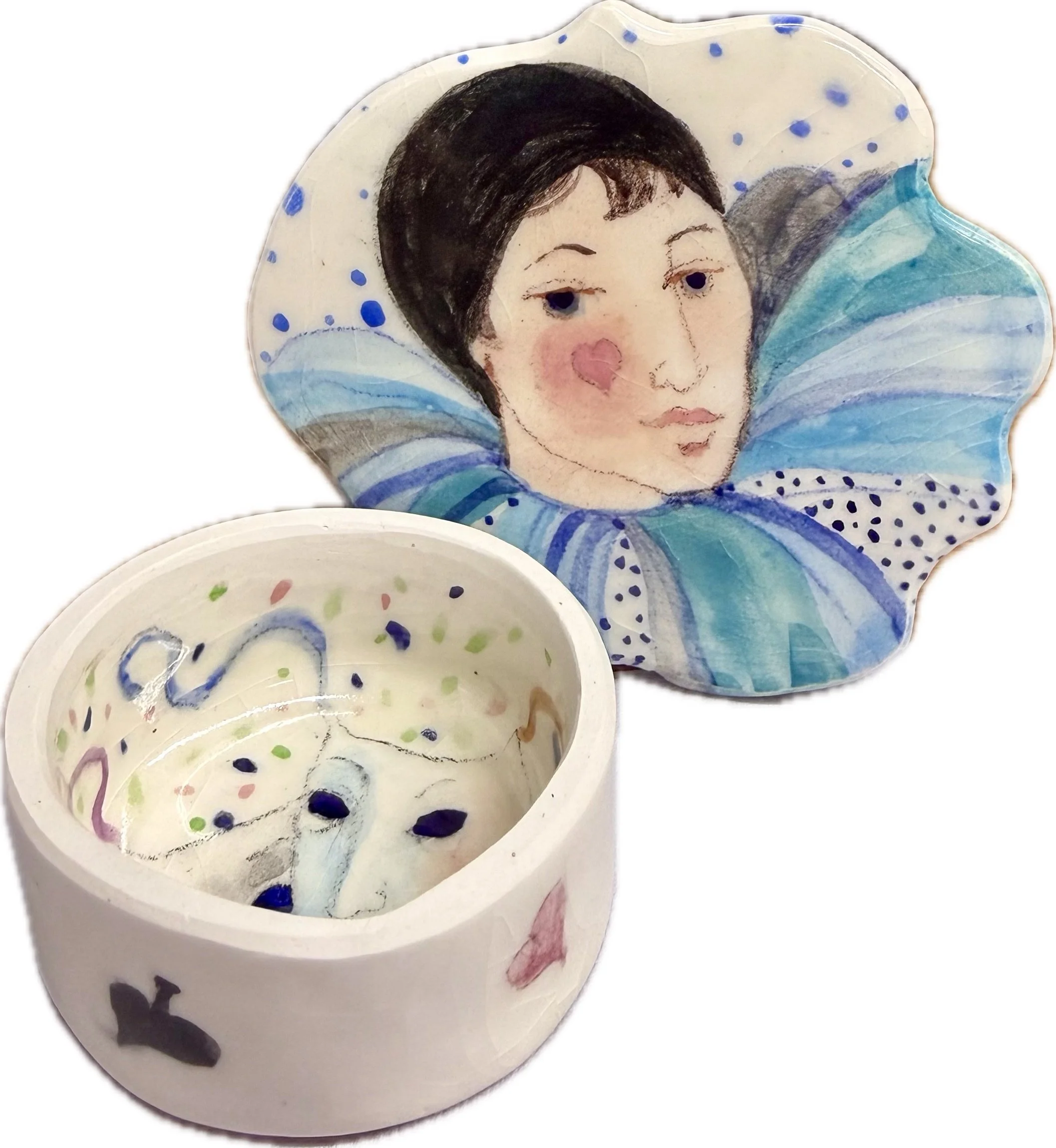 Suzie Zuzek De Poo, Jack of Hearts Box, 1.5 x 3.5 x 3, Porcelain