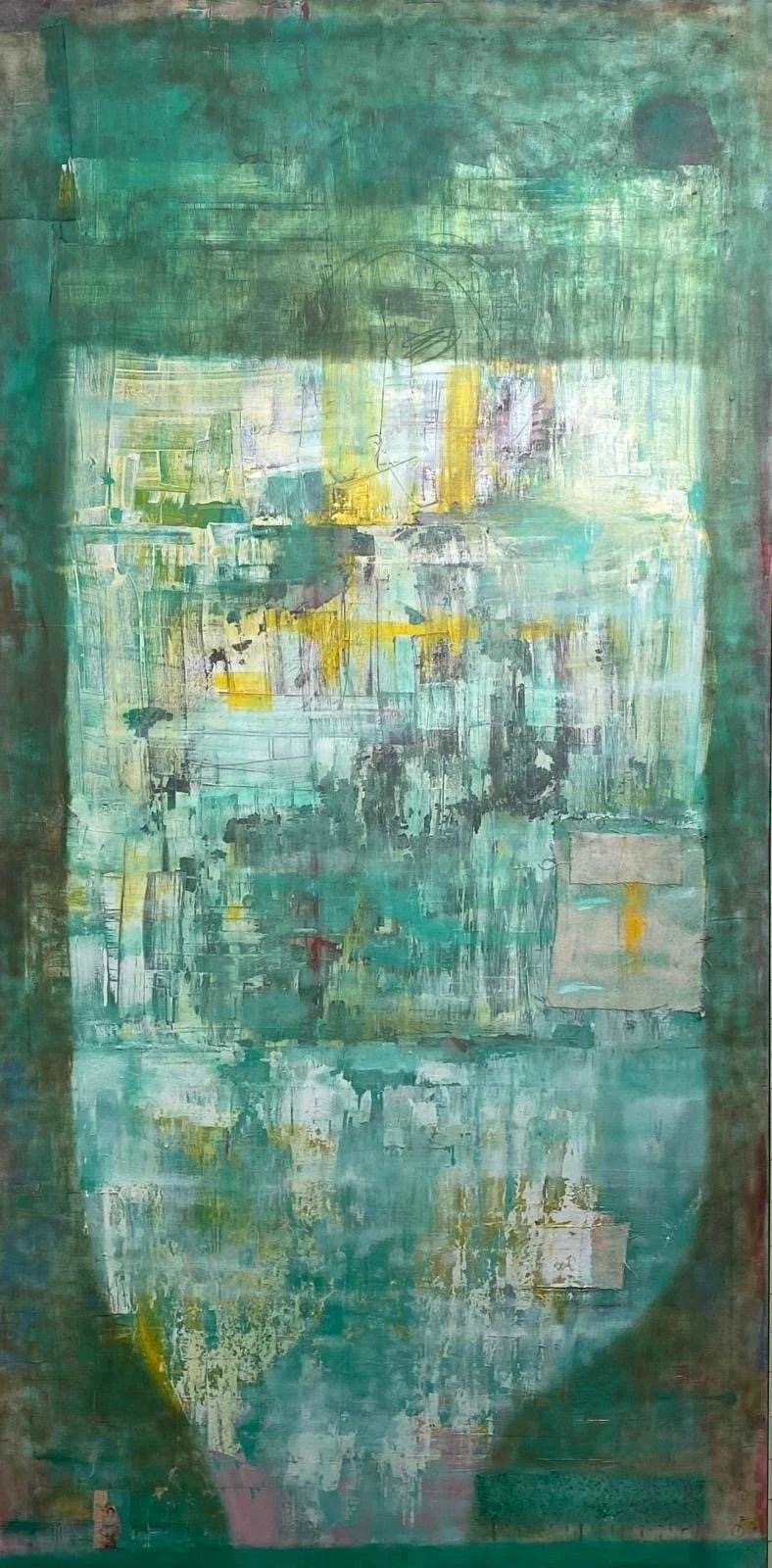 Giovanni Mercatelli, Garden of Eden, 63 x 31 in, Mixed Media on Canvas