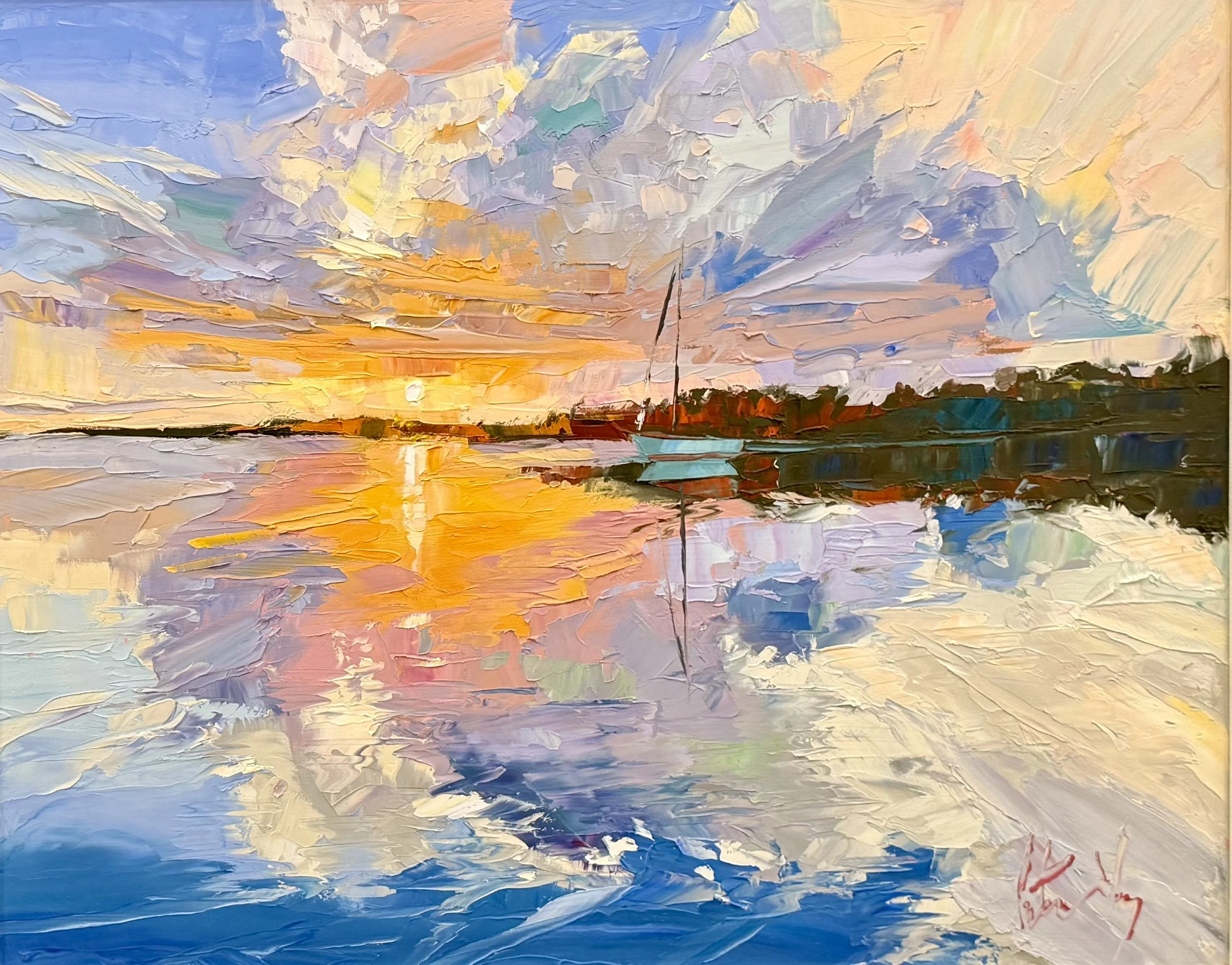 Peter Vey, Sunset from Ballast Key, 16 x 20, Oil on Linen