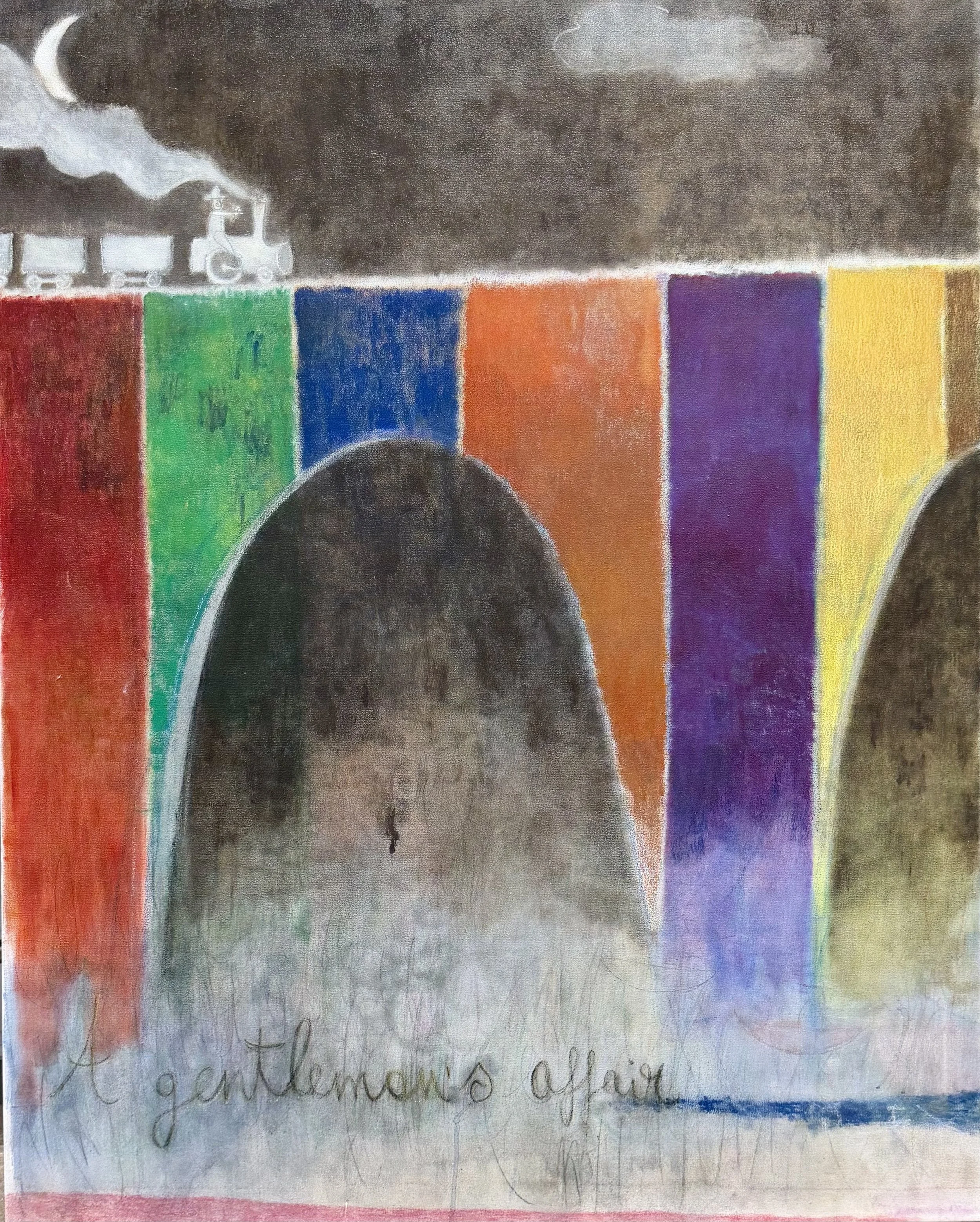 Giovanni Mercatelli, A Gentleman's Affair, 50 x 40 x 1.5 in, Mixed Media on Canvas