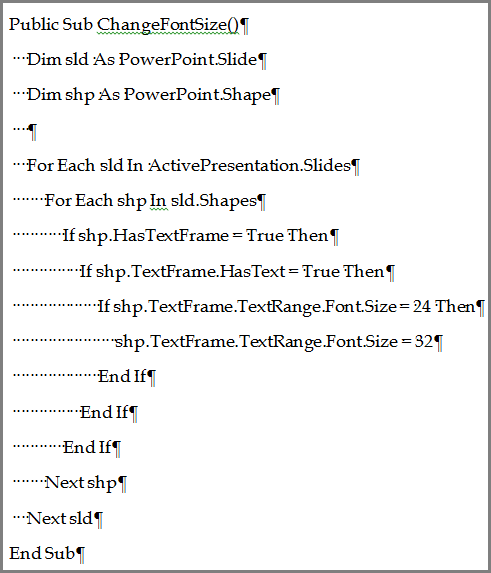 Sample VBA Code for PowerPoint