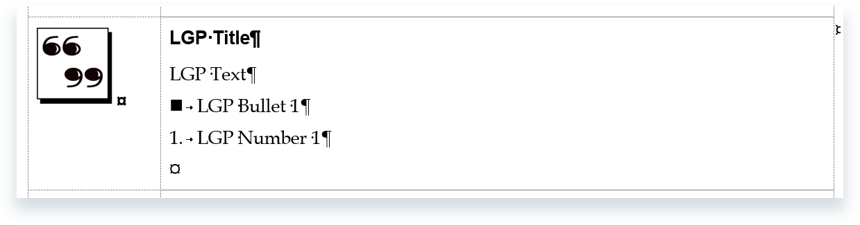 Example of 2-column content block. Default Collection, Say Block.